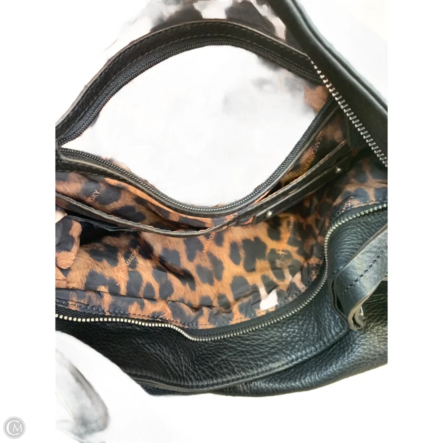 Handbag Leather By Makowsky, Size: Large