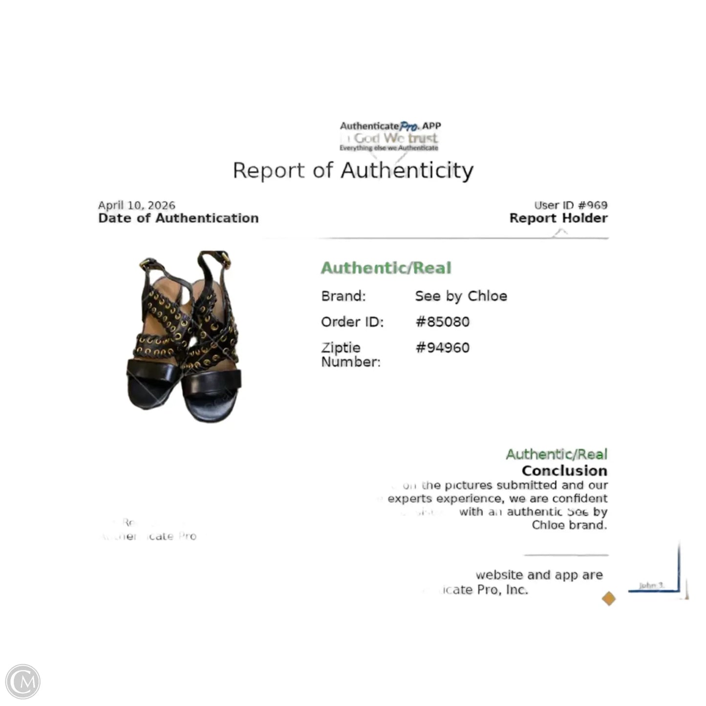 Sandals Designer By See By Chloe In Black & Gold, Size: 7.5