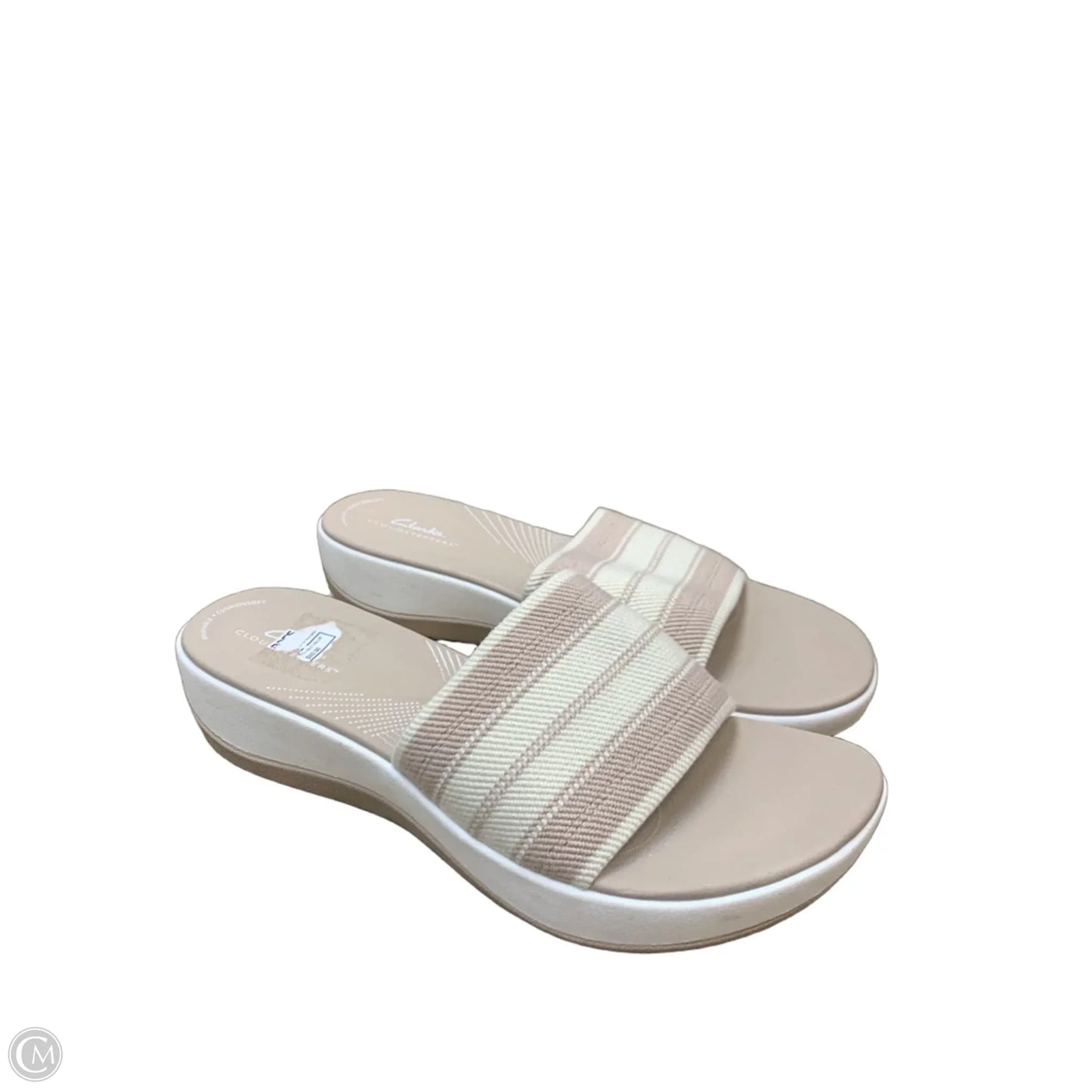 Sandals Heels Platform By Clarks In Cream, Size: 12