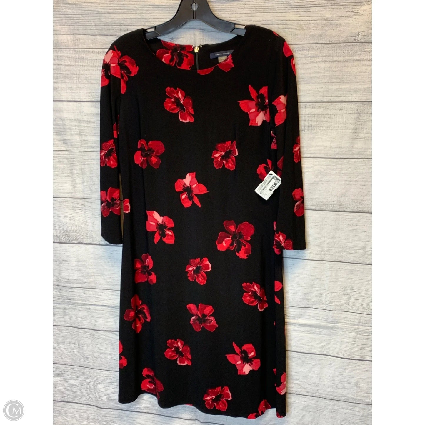 Dress Casual Midi By Tommy Hilfiger In Black & Red, Size: 6
