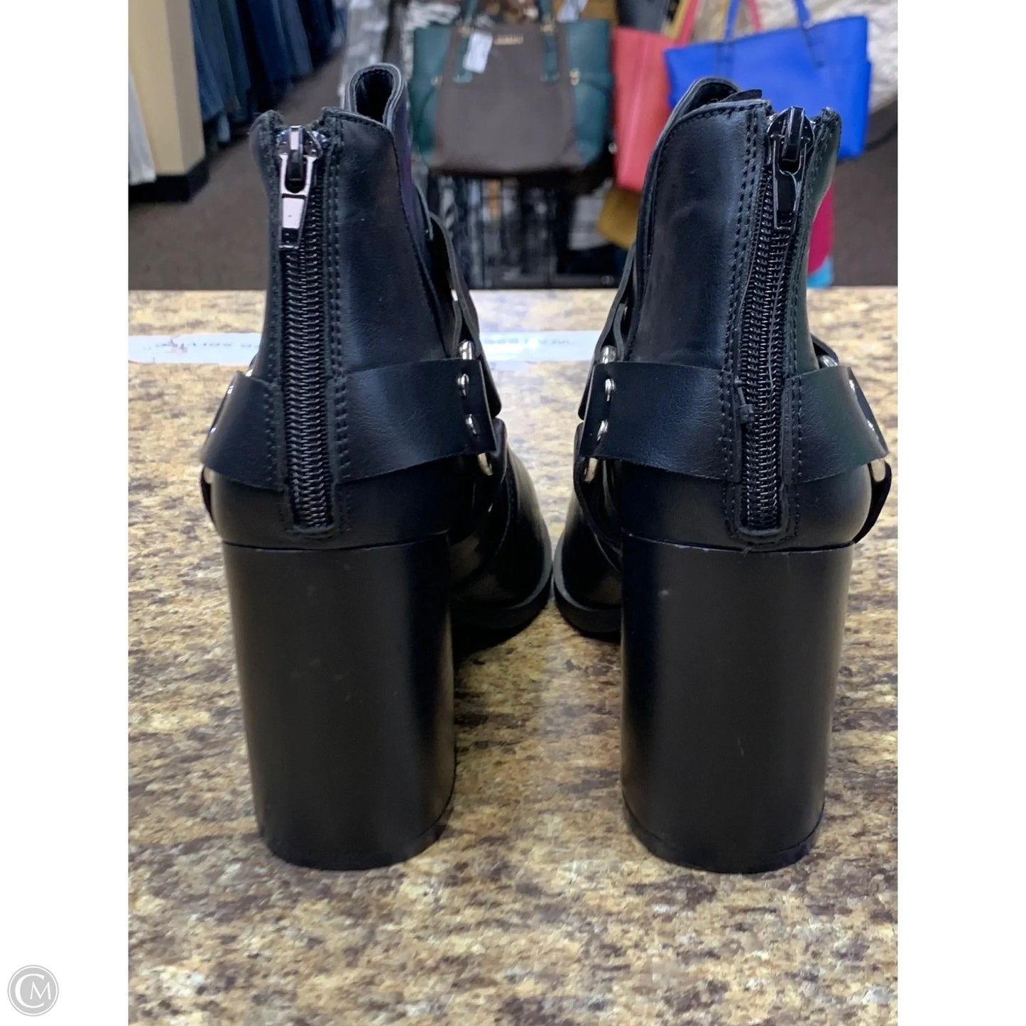 Boots Ankle Heels By Forever 21 In Black, Size: 8