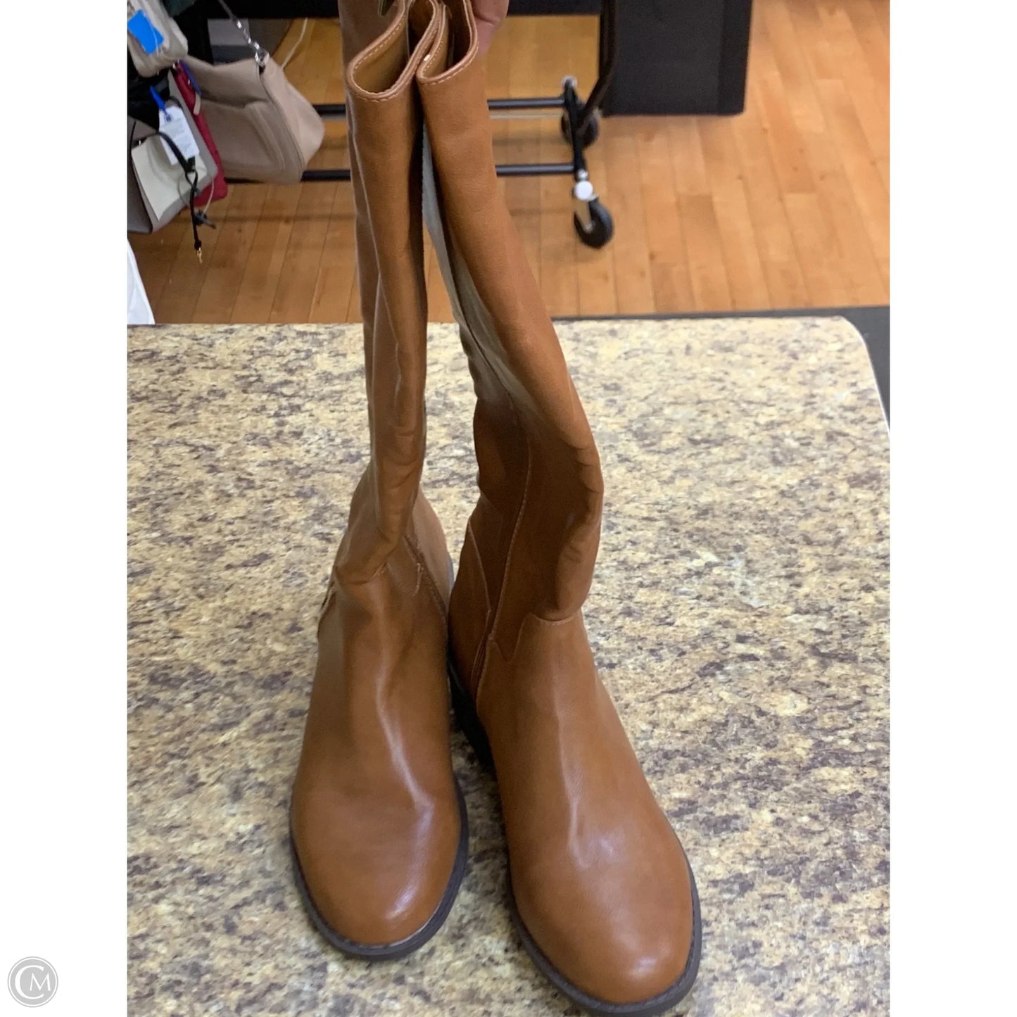 Boots Knee Flats By Forever 21 In Brown, Size: 8