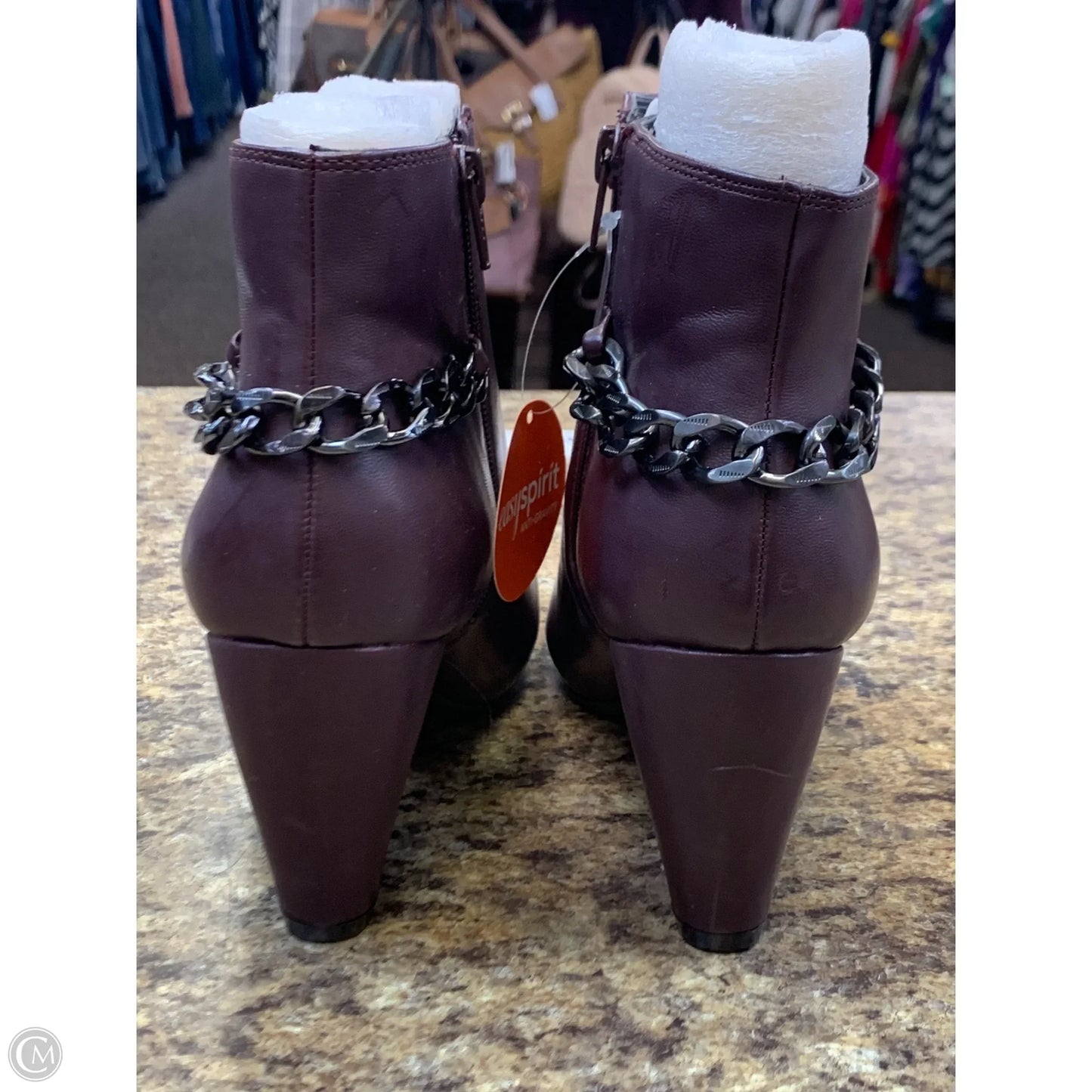 Boots Ankle Heels By Easy Spirit In Purple, Size: 8.5