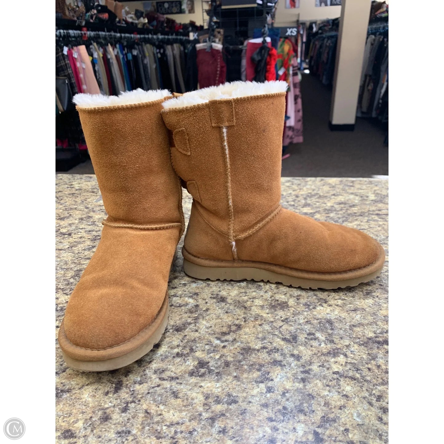 Boots Designer By Ugg In Tan, Size: 6.5