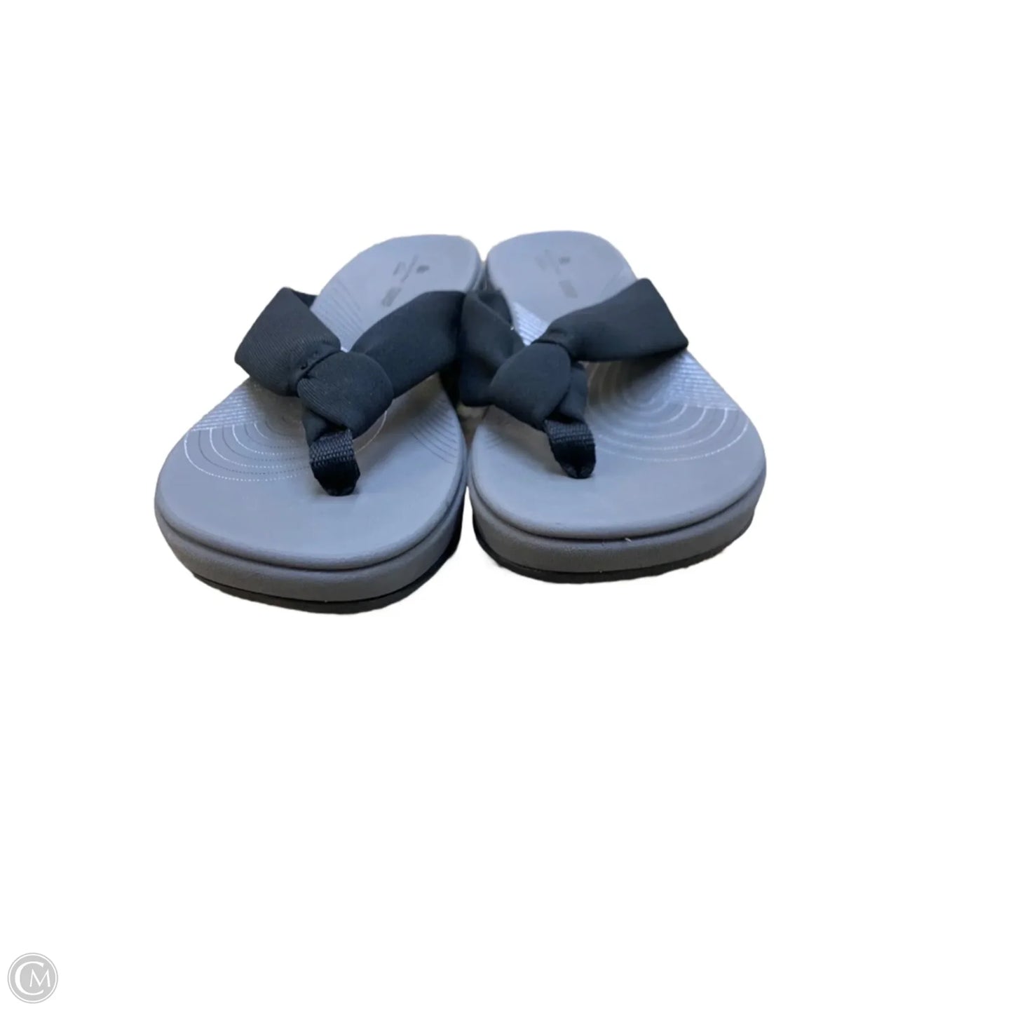 Sandals Flats By Clarks In Black & Grey, Size: 8