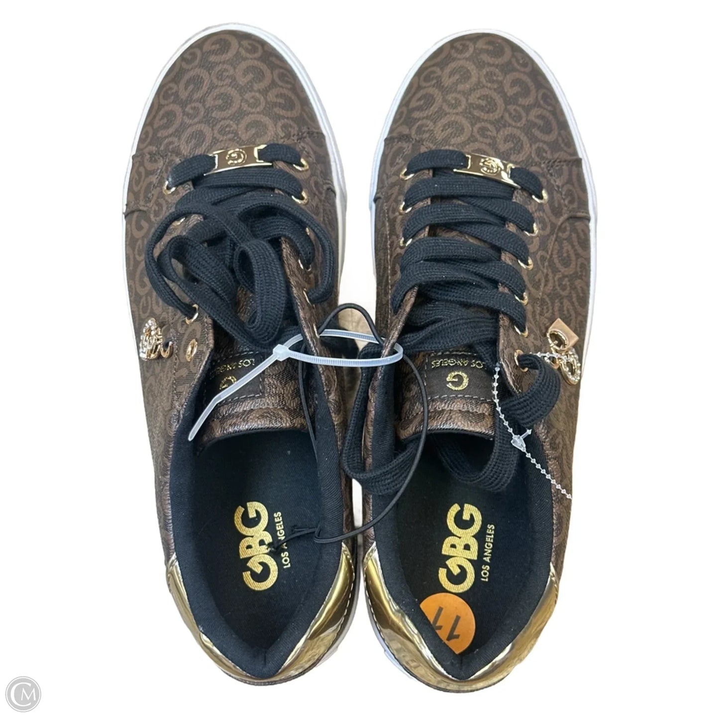 Shoes Sneakers By Guess In Black & Brown, Size: 11