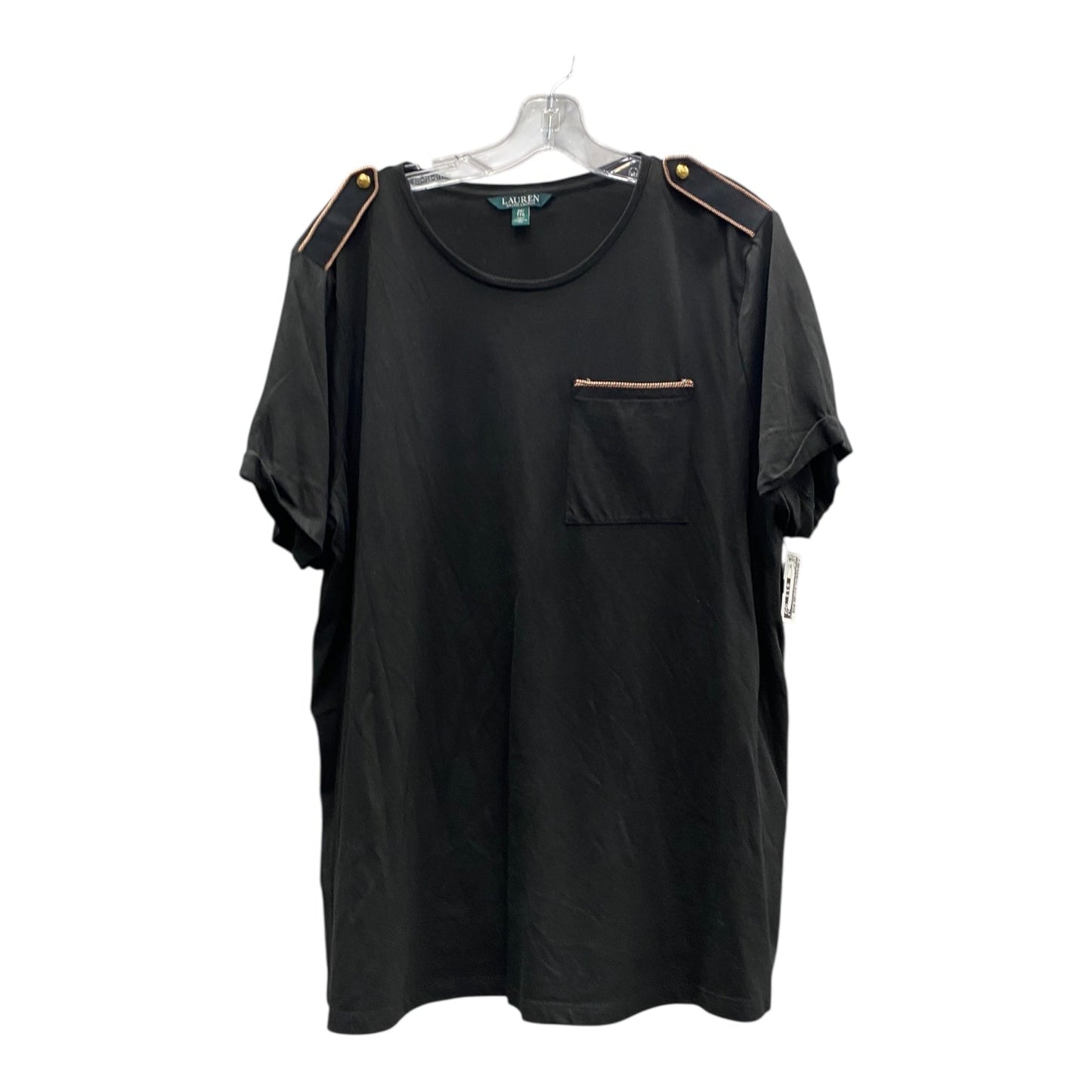 Top Ss By Lauren By Ralph Lauren In Black, Size:2X