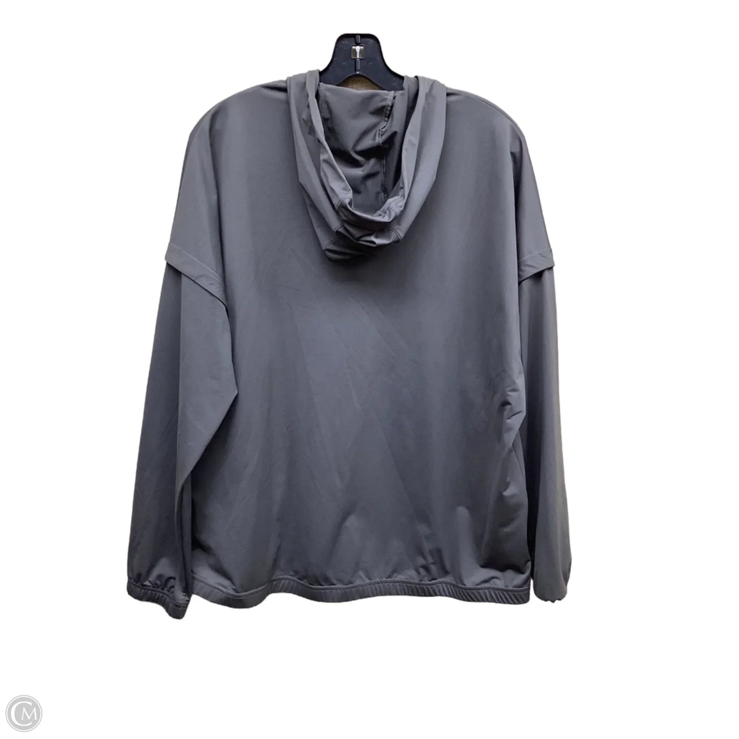 Athletic Top Long Sleeve Hoodie By Adidas In Grey, Size: Xl