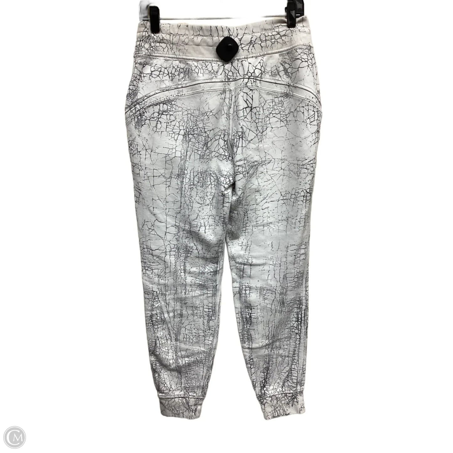 Athletic Pants By Lululemon In Cream & Grey, Size: 8