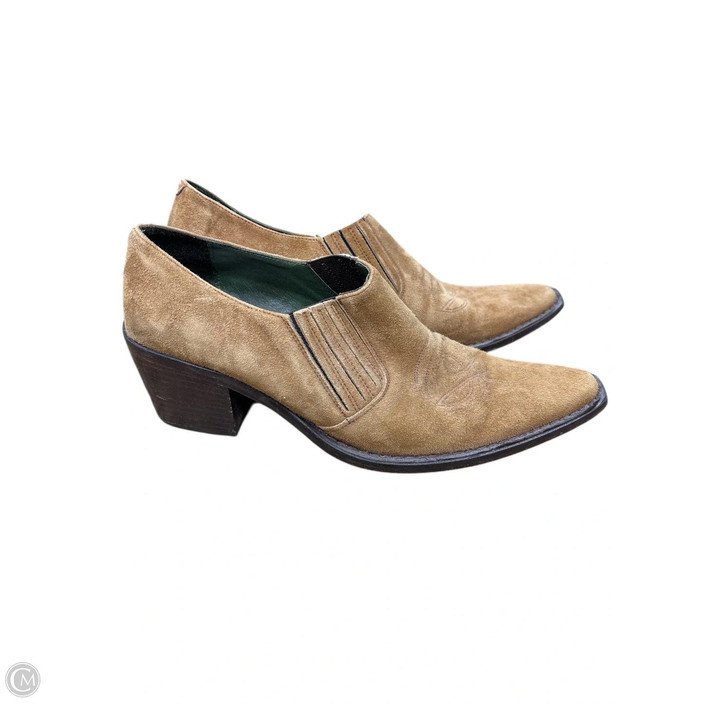 Boots Ankle Heels By Guess In Brown, Size: 7.5