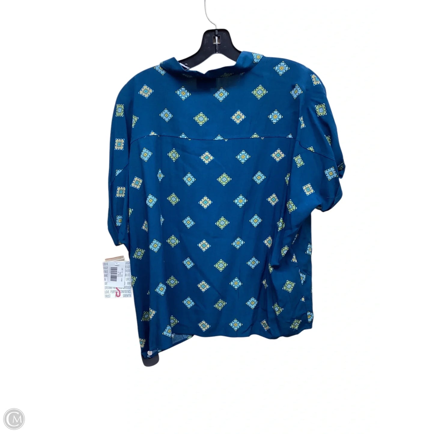 Top Short Sleeve By Lularoe In Blue & Yellow, Size: S