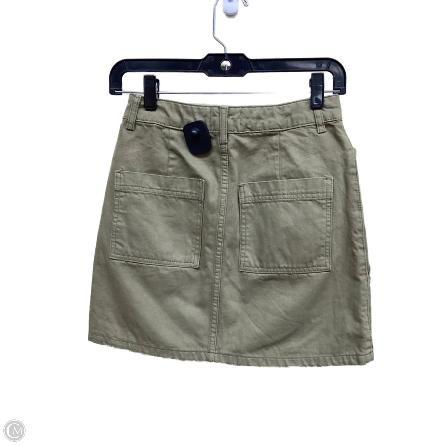 Skirt Midi By Top Shop In Green Denim, Size: 2