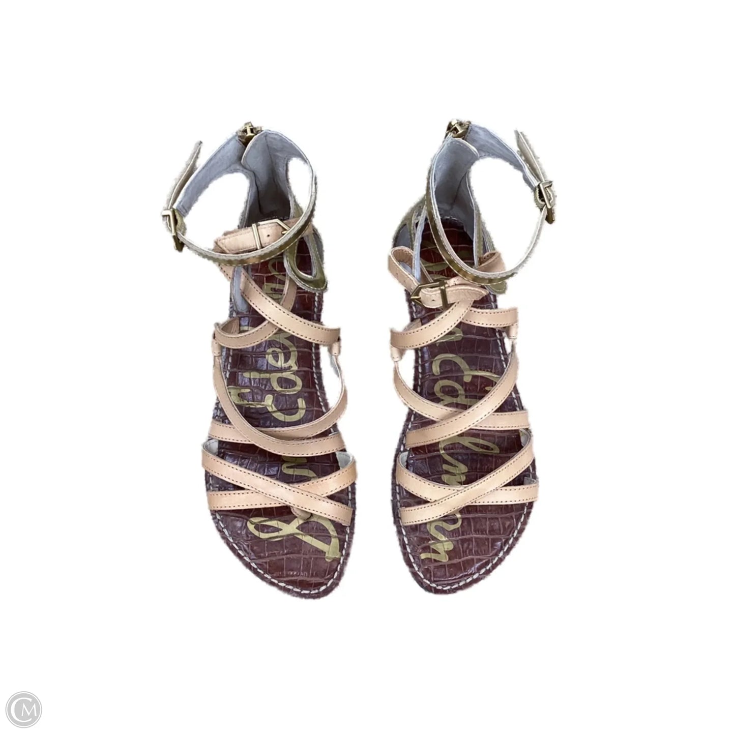 Sandals Flats By Sam Edelman In Gold & Tan, Size: 7.5