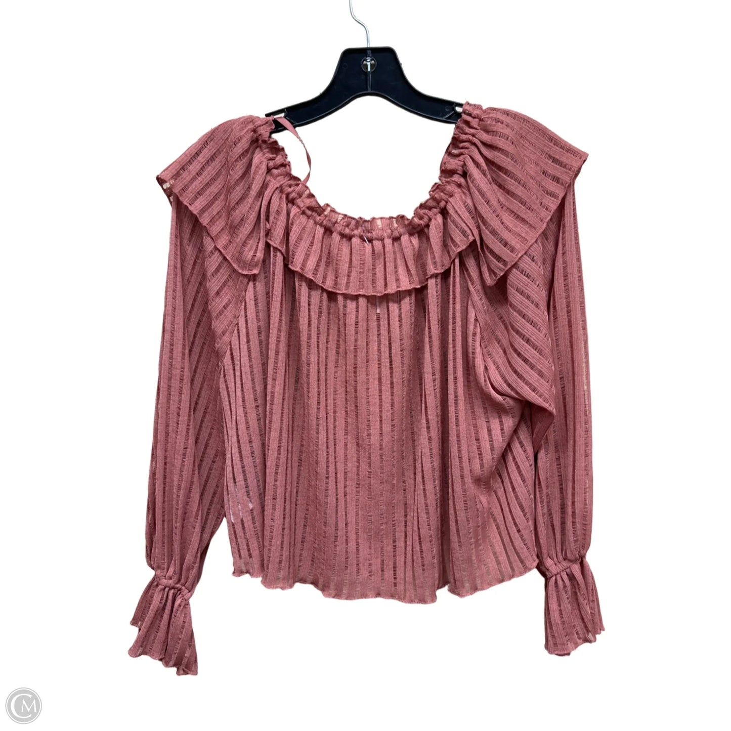 Top Long Sleeve By Anthropologie In Pink, Size: Xs