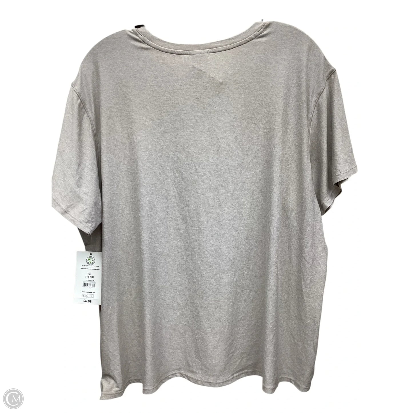 Athletic Top Short Sleeve By Athletic Works In Tan, Size: Xl