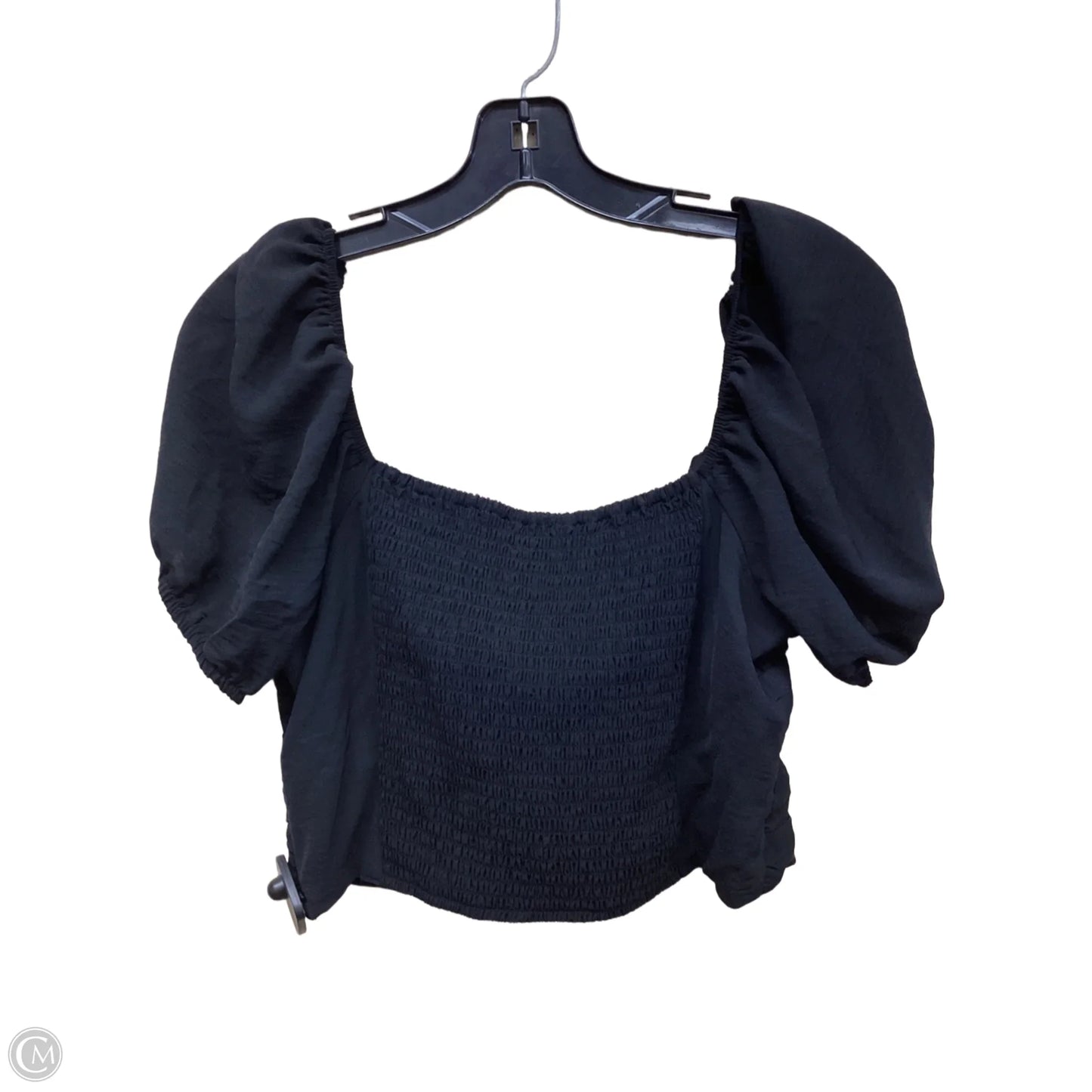 Top Short Sleeve By Forever 21 In Black, Size: L