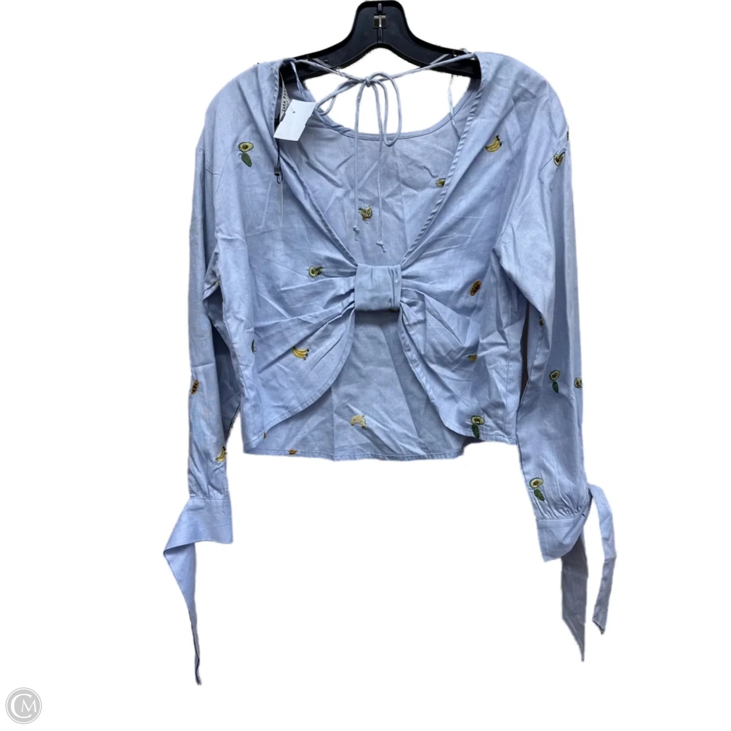 Top Long Sleeve By Zara In Blue, Size: S