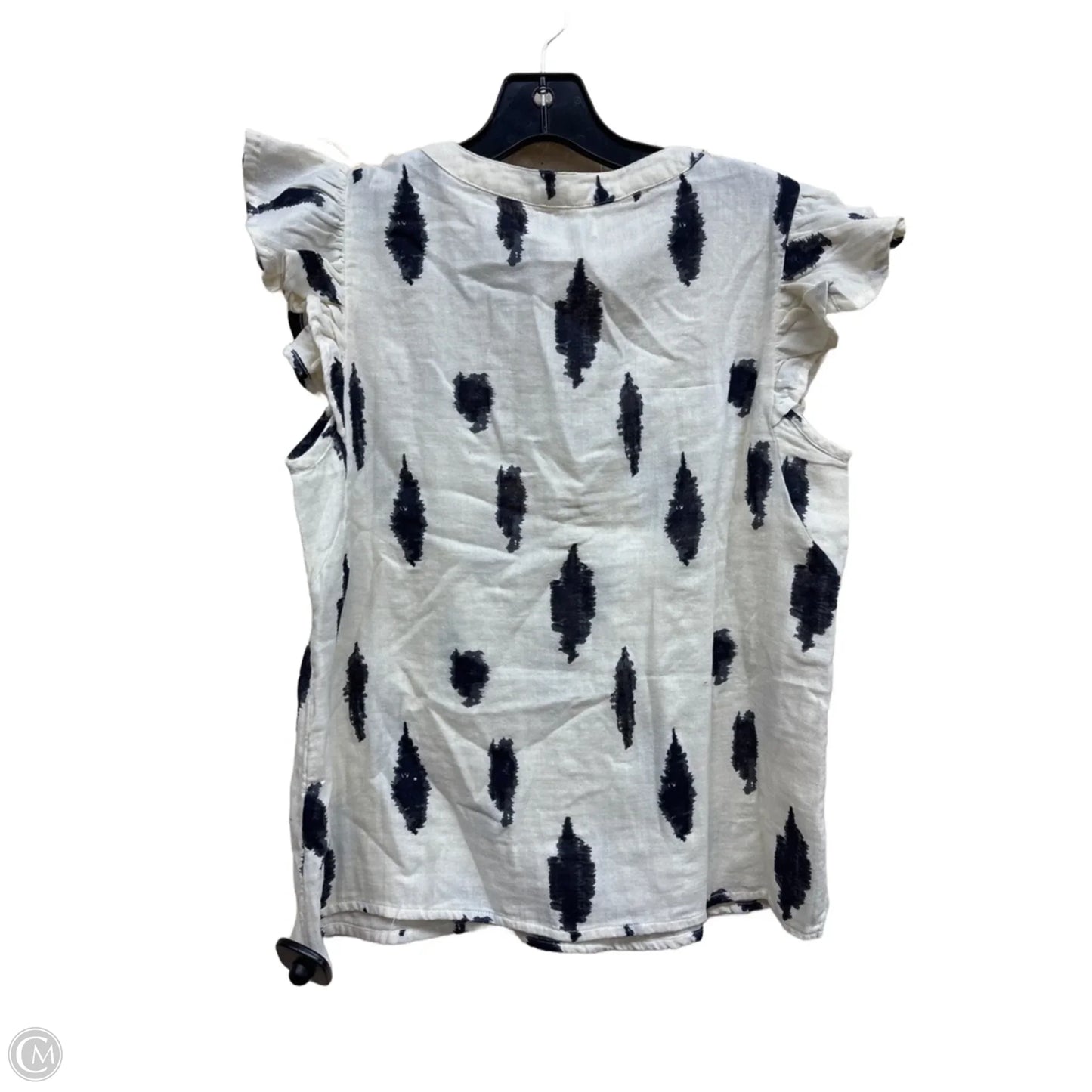 Top Sleeveless By Evereve In Black & Cream, Size: S