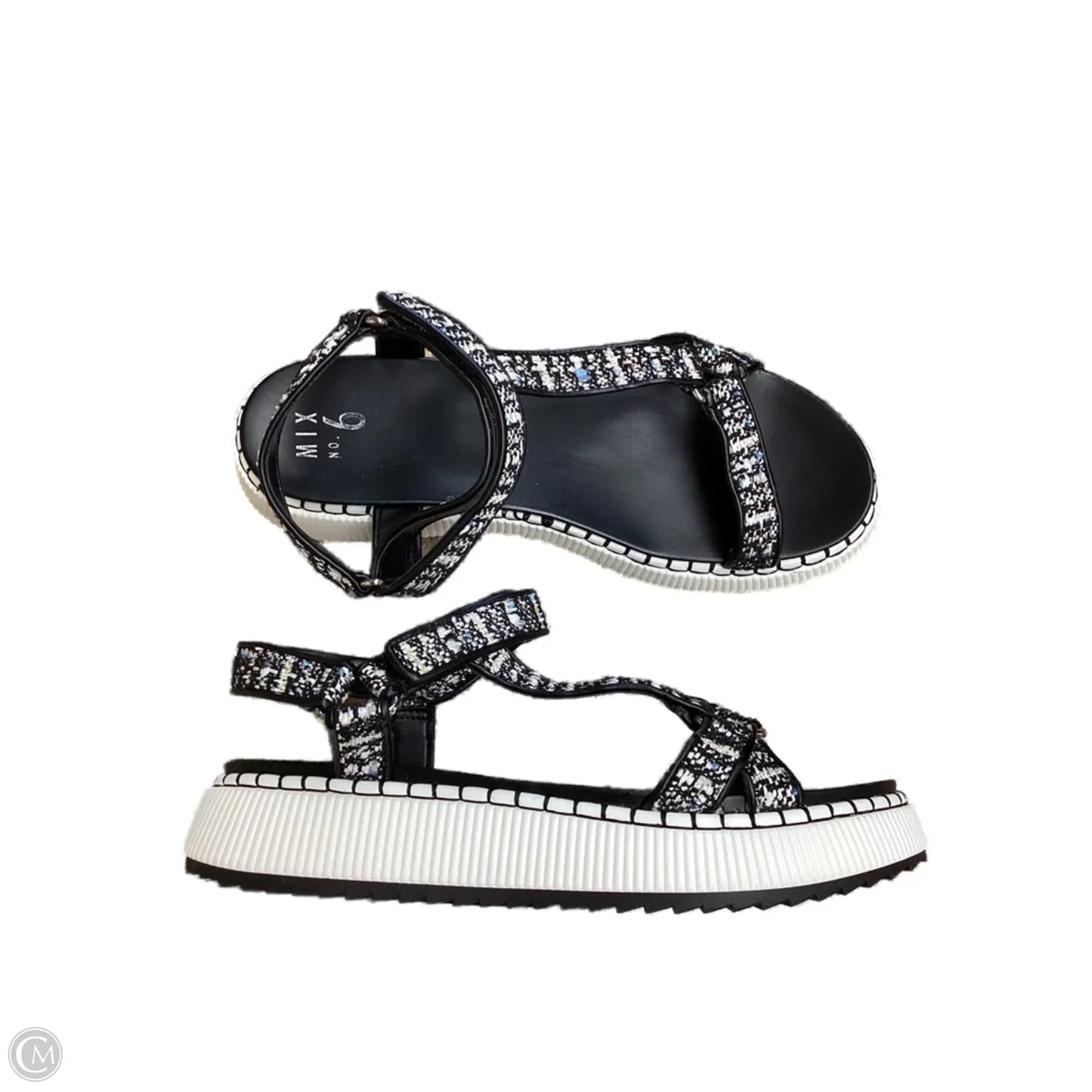 Sandals Flats By Mix No 6 In Black & White, Size: 11