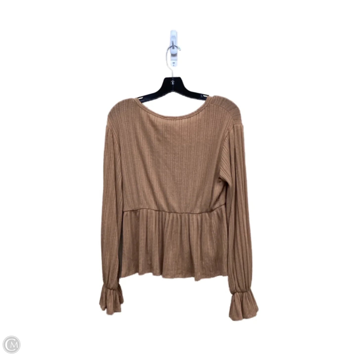 Top Long Sleeve By Pink Lily In Brown, Size: L