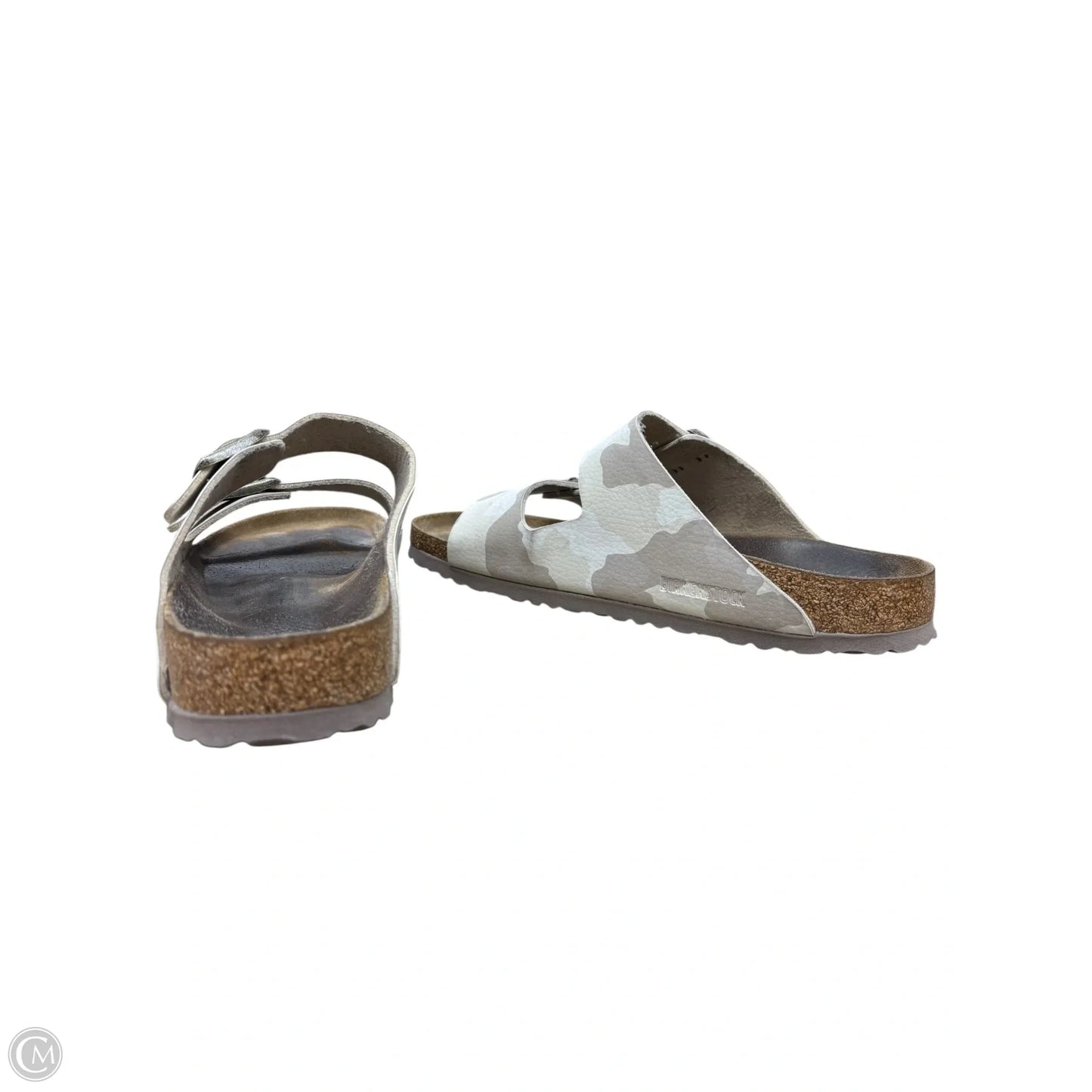 Sandals Flats By Birkenstock In Camouflage Print, Size: 10