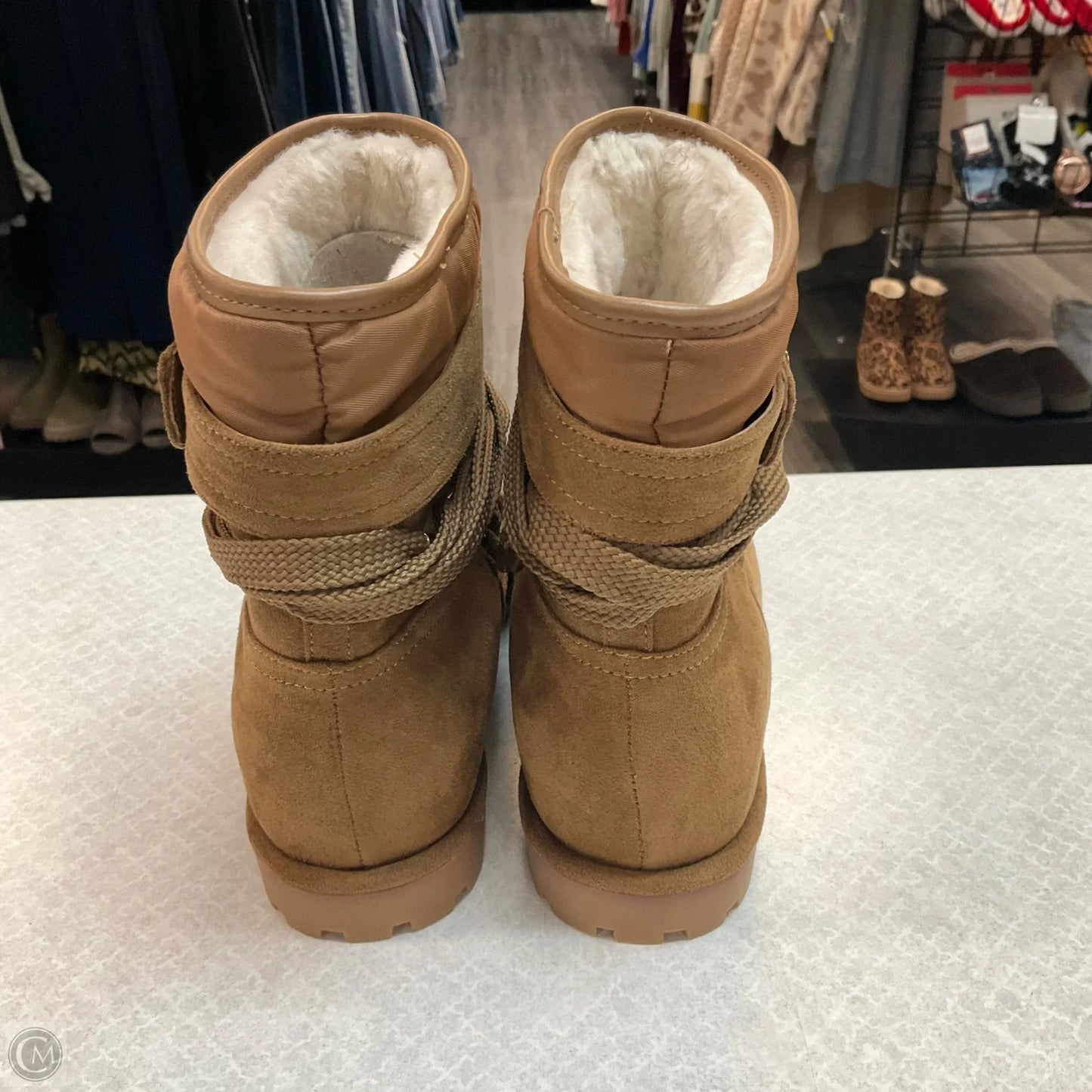 Boots Ankle Flats By Guess In Brown, Size: 7.5