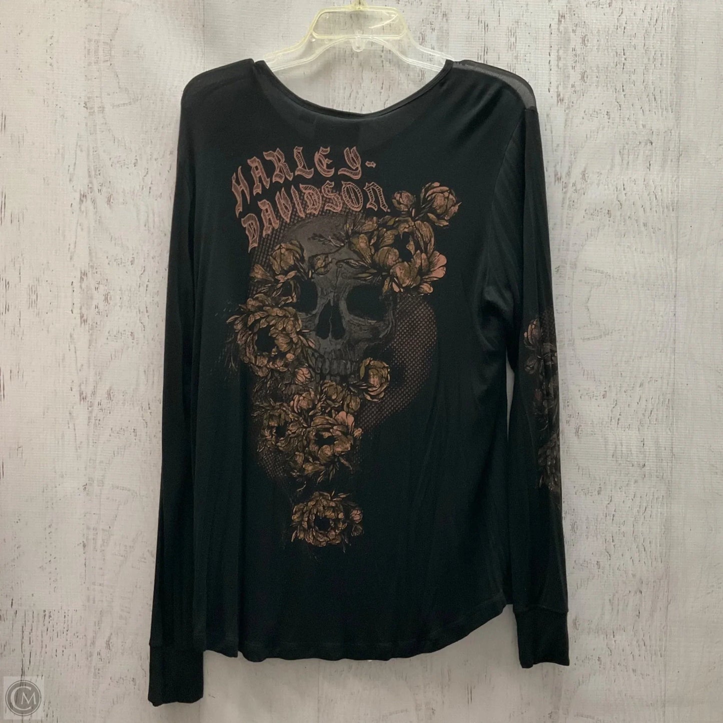 Top Long Sleeve By Harley Davidson In Black, Size: L