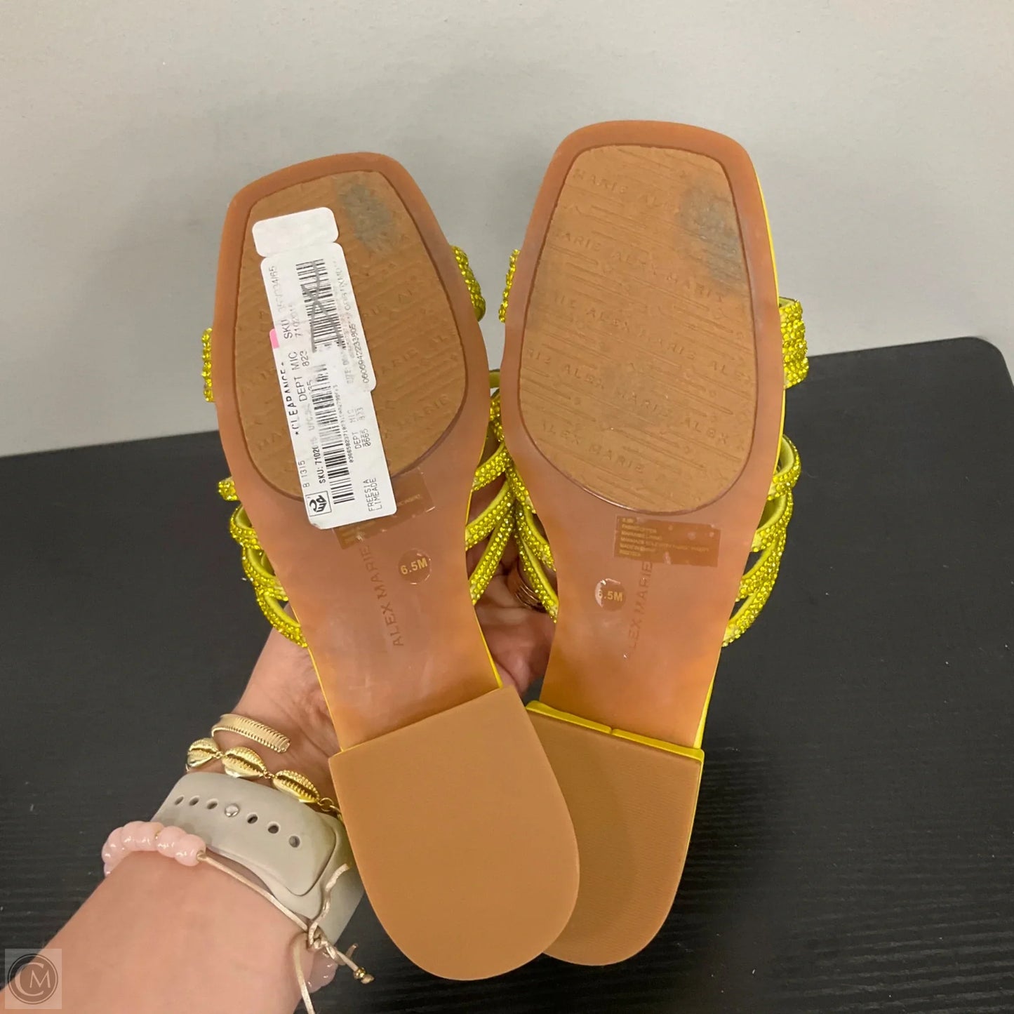 Sandals Flats By Alex Marie In Yellow, Size: 6.5