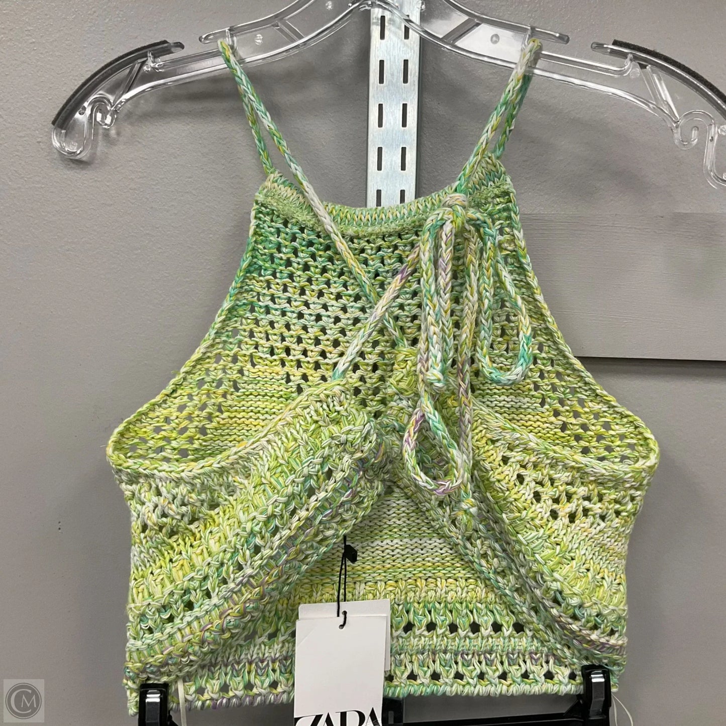 Top Sleeveless By Zara In Green, Size: L