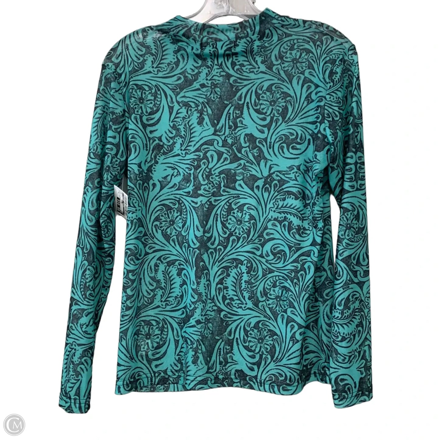 Top Long Sleeve By Sterling Kreek In Teal, Size: M