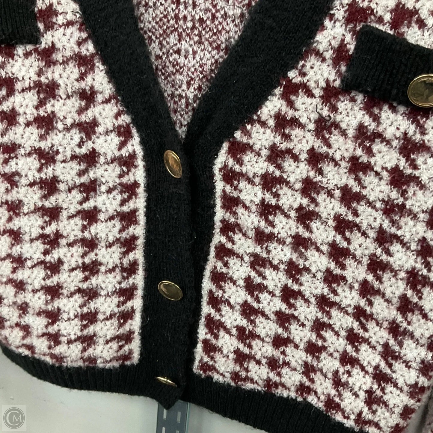 Cardigan By Maeve In Houndstooth Pattern, Size: S