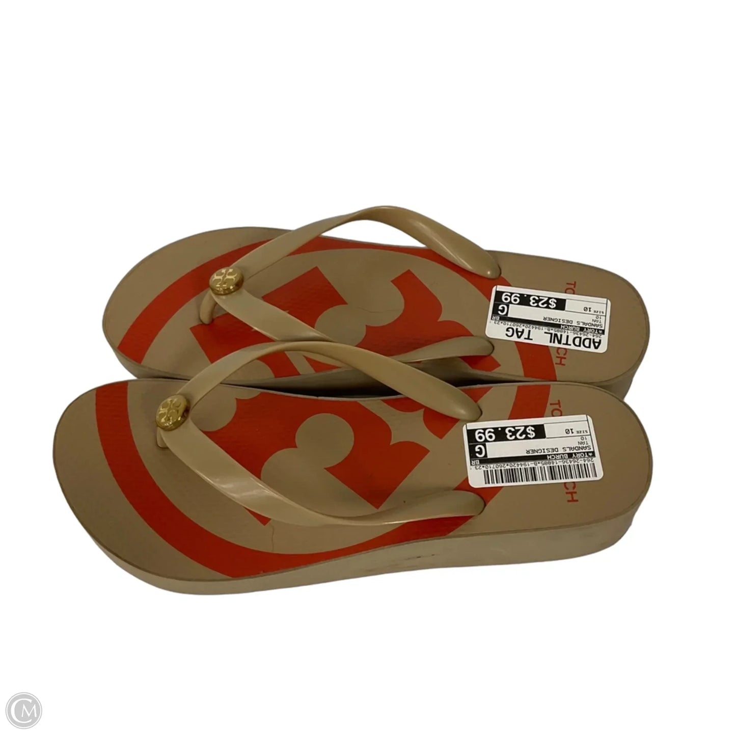 Sandals Designer By Tory Burch In Tan, Size: 10