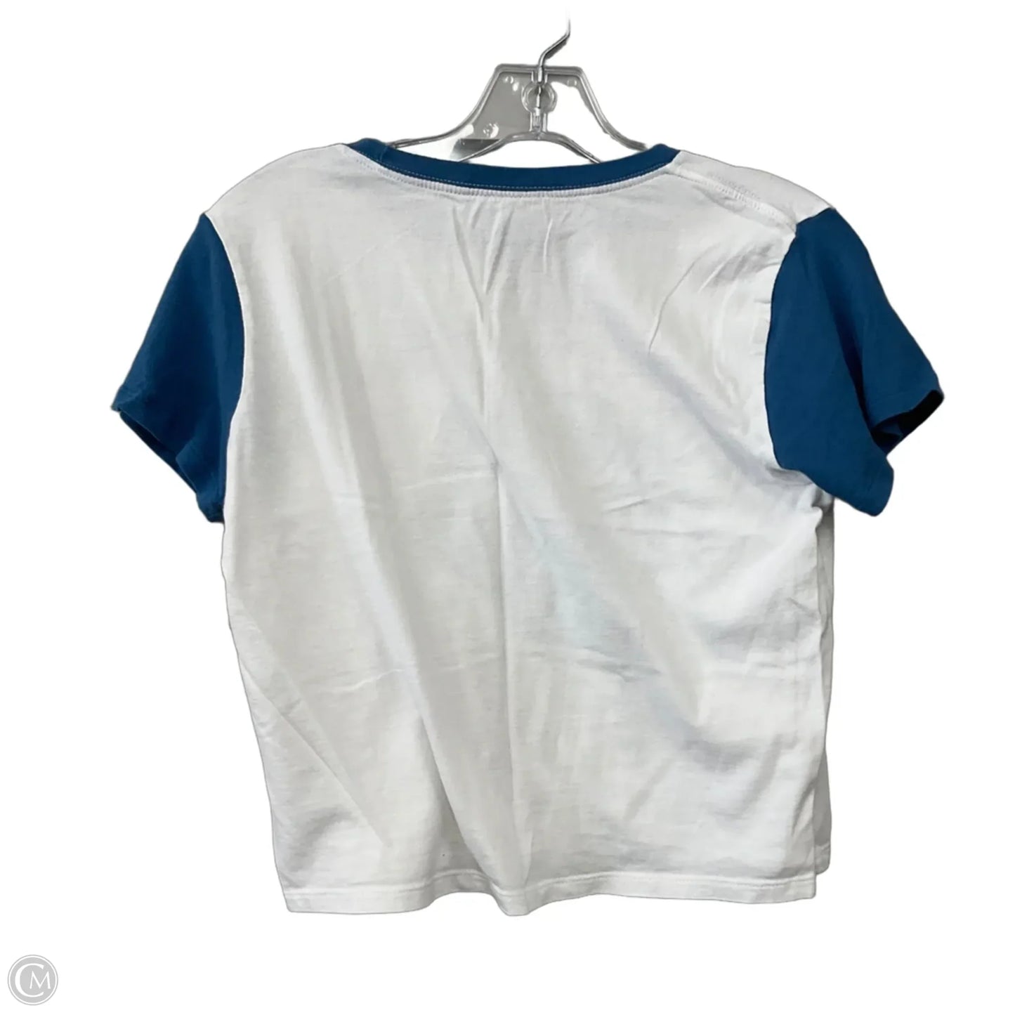 Top Short Sleeve Basic By Clothes Mentor In Blue & White, Size: Xs