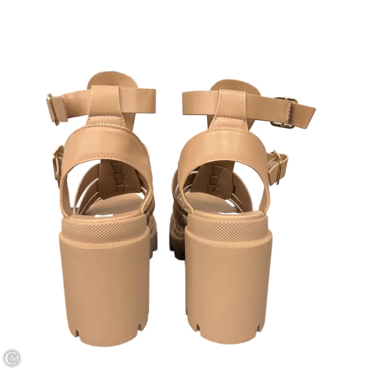 Sandals Heels Block By Steve Madden In Tan, Size: 10