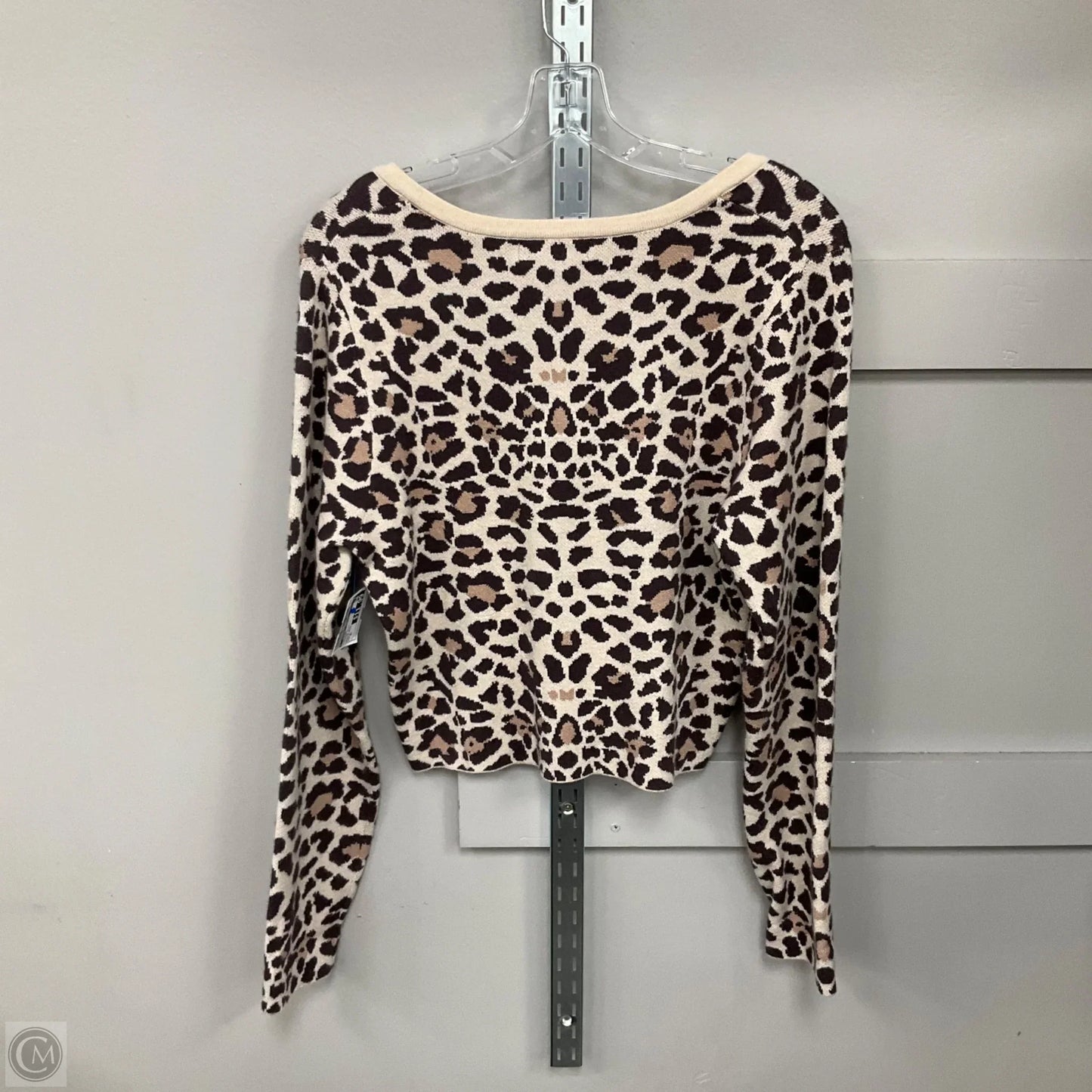 Cardigan By Clothes Mentor In Leopard Print, Size: Xl