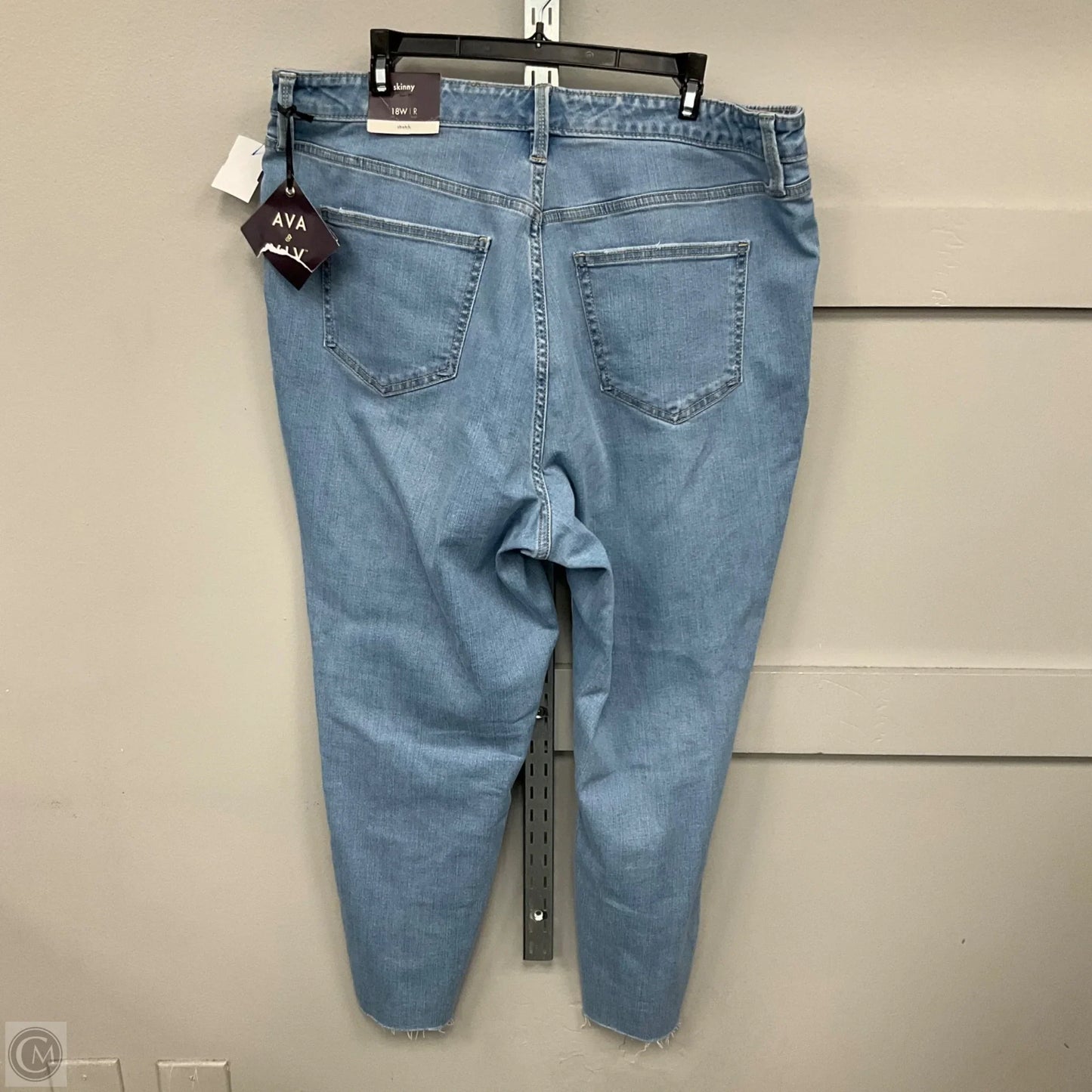 Jeans Cropped By Ava & Viv In Blue Denim, Size: 18