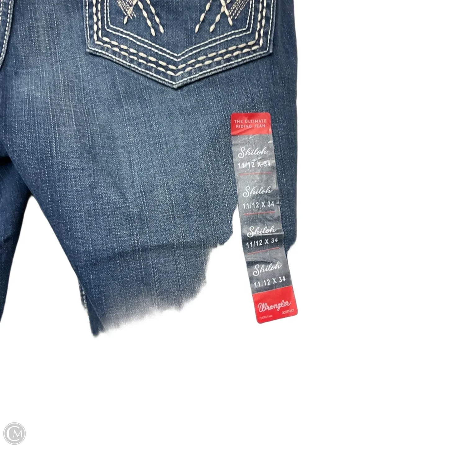 Jeans Straight By Wrangler In Blue Denim, Size: 10