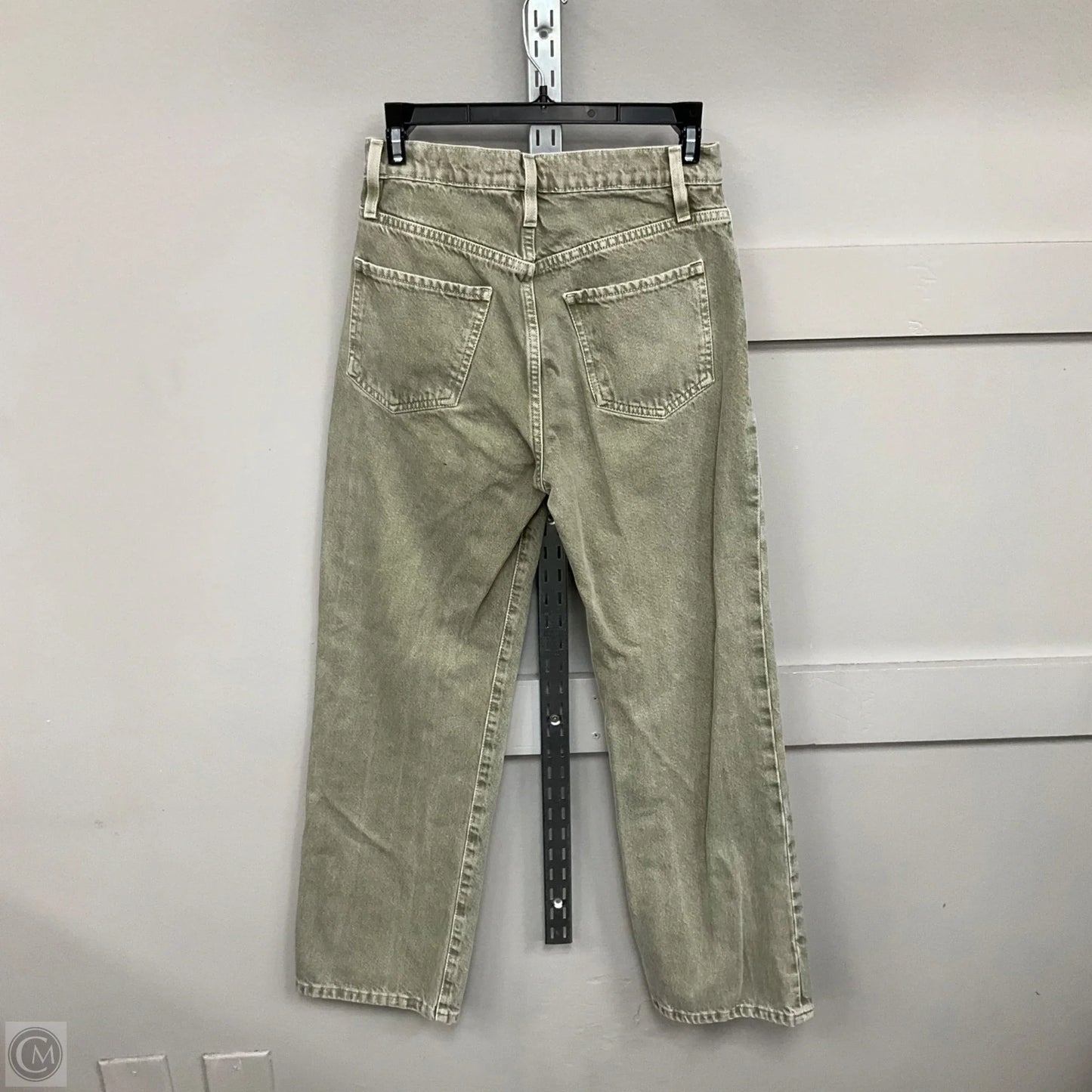 Jeans Wide Leg By Frame In Green Denim, Size: 26