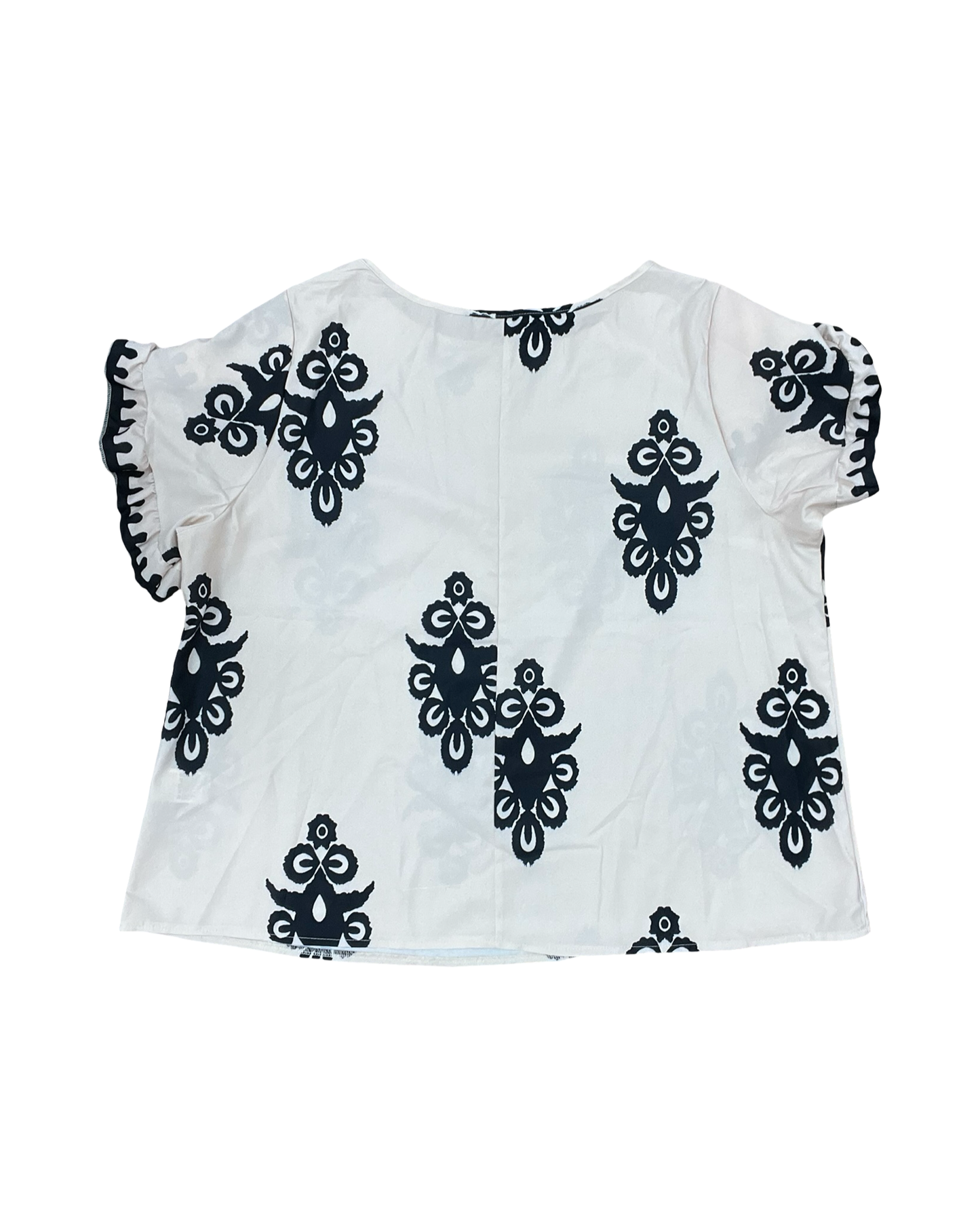 Top Ss By Shein In Black & Cream, Size:2X
