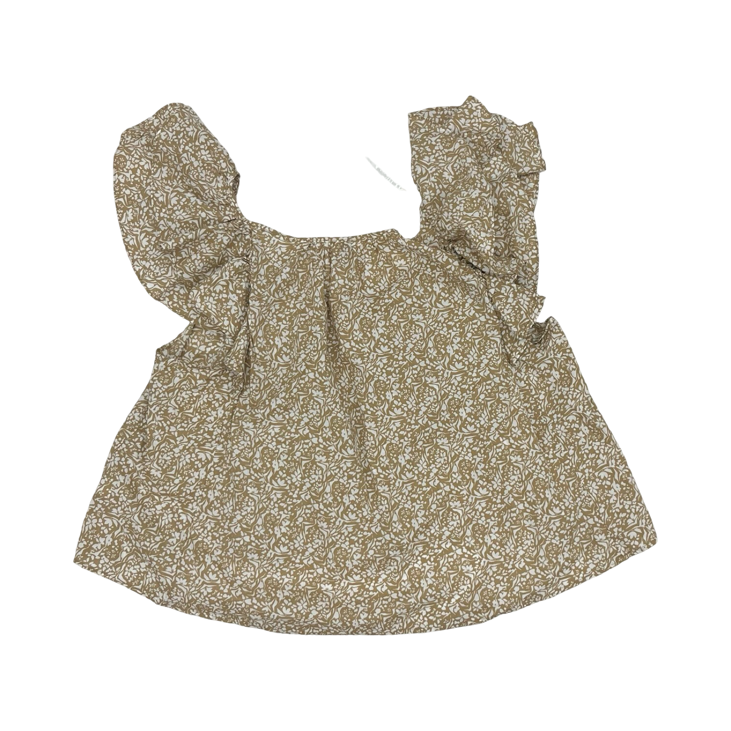 Blouse SS By Universal Thread In Brown & Cream, Size:L
