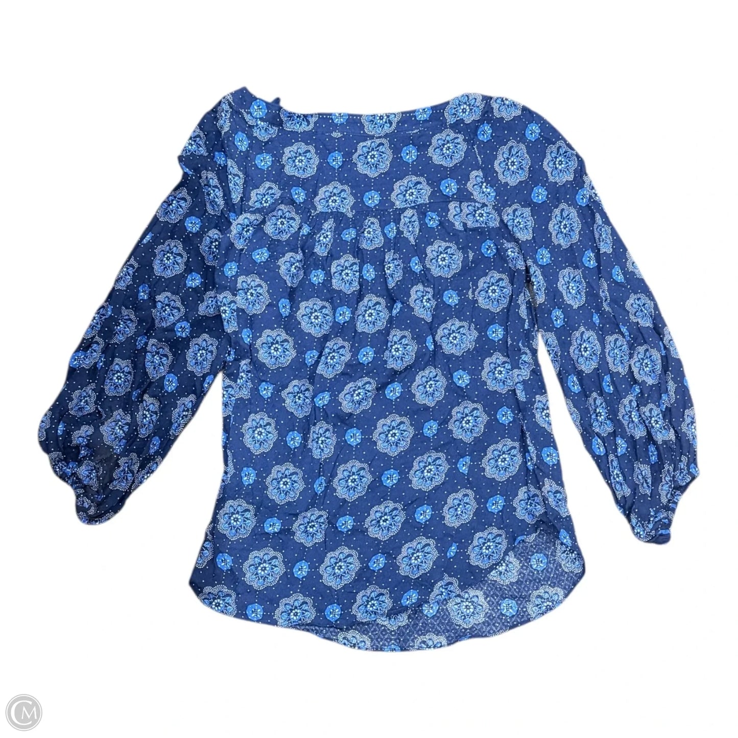Blouse Long Sleeve By Anthropologie In Navy, Size: S