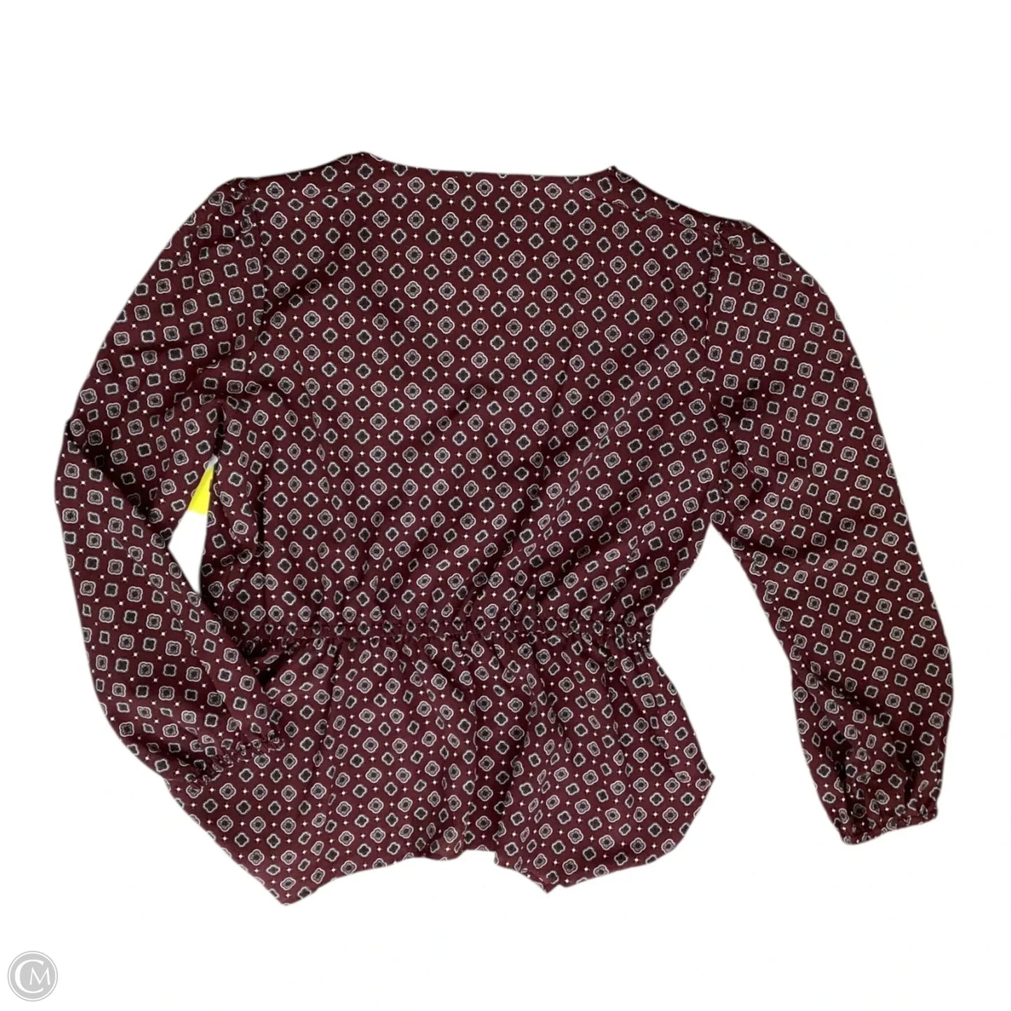 Blouse 3/4 Sleeve By Michael By Michael Kors In Maroon, Size: Xl