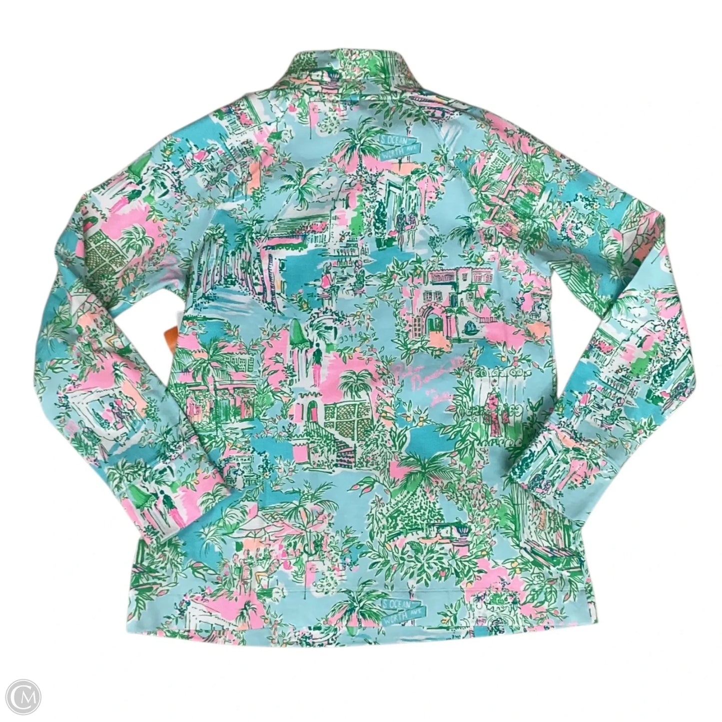 Top Long Sleeve Designer By Lilly Pulitzer In Blue & Pink, Size: L