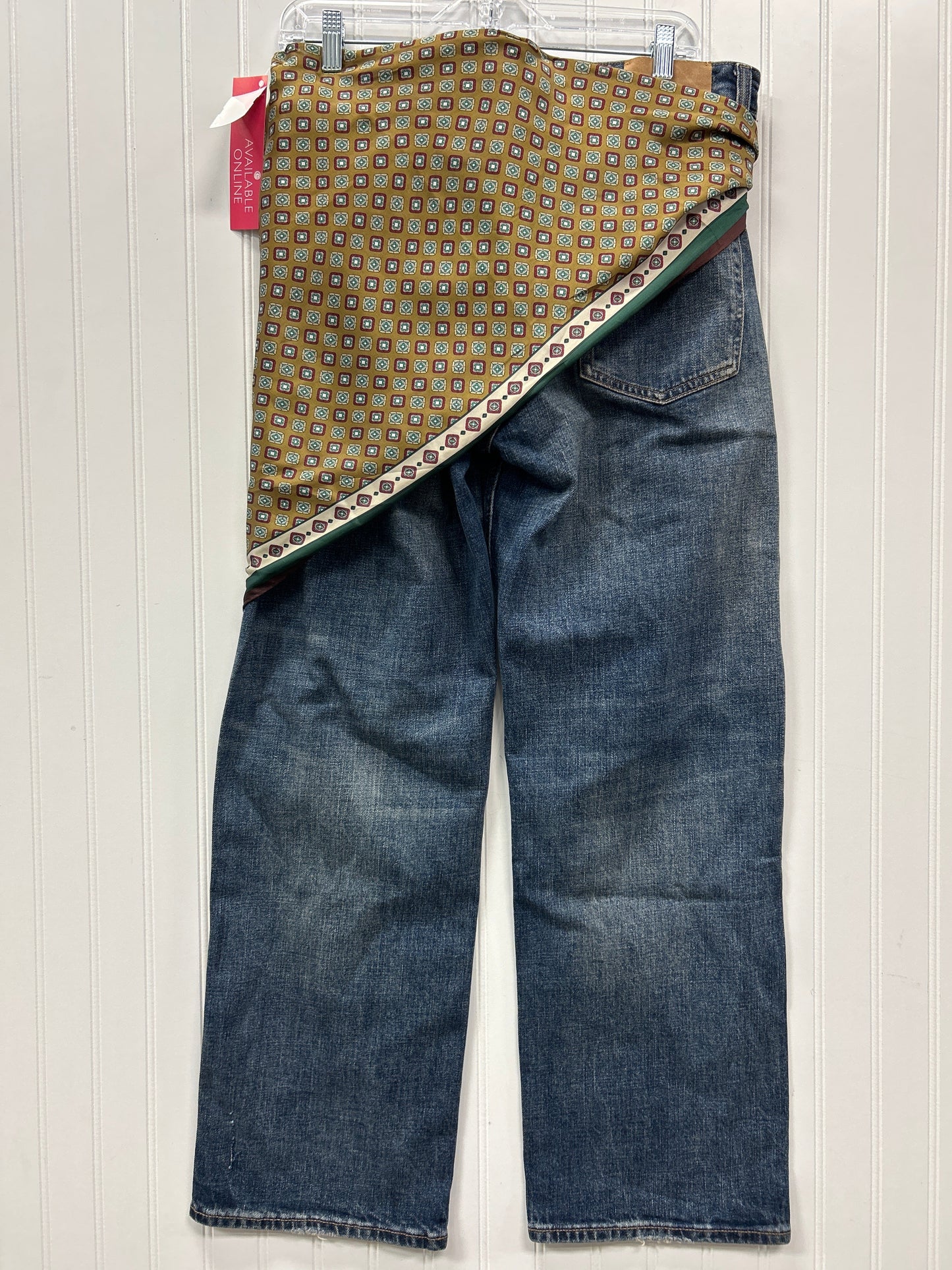 Jeans Straight By Zara In Blue Denim, Size:6