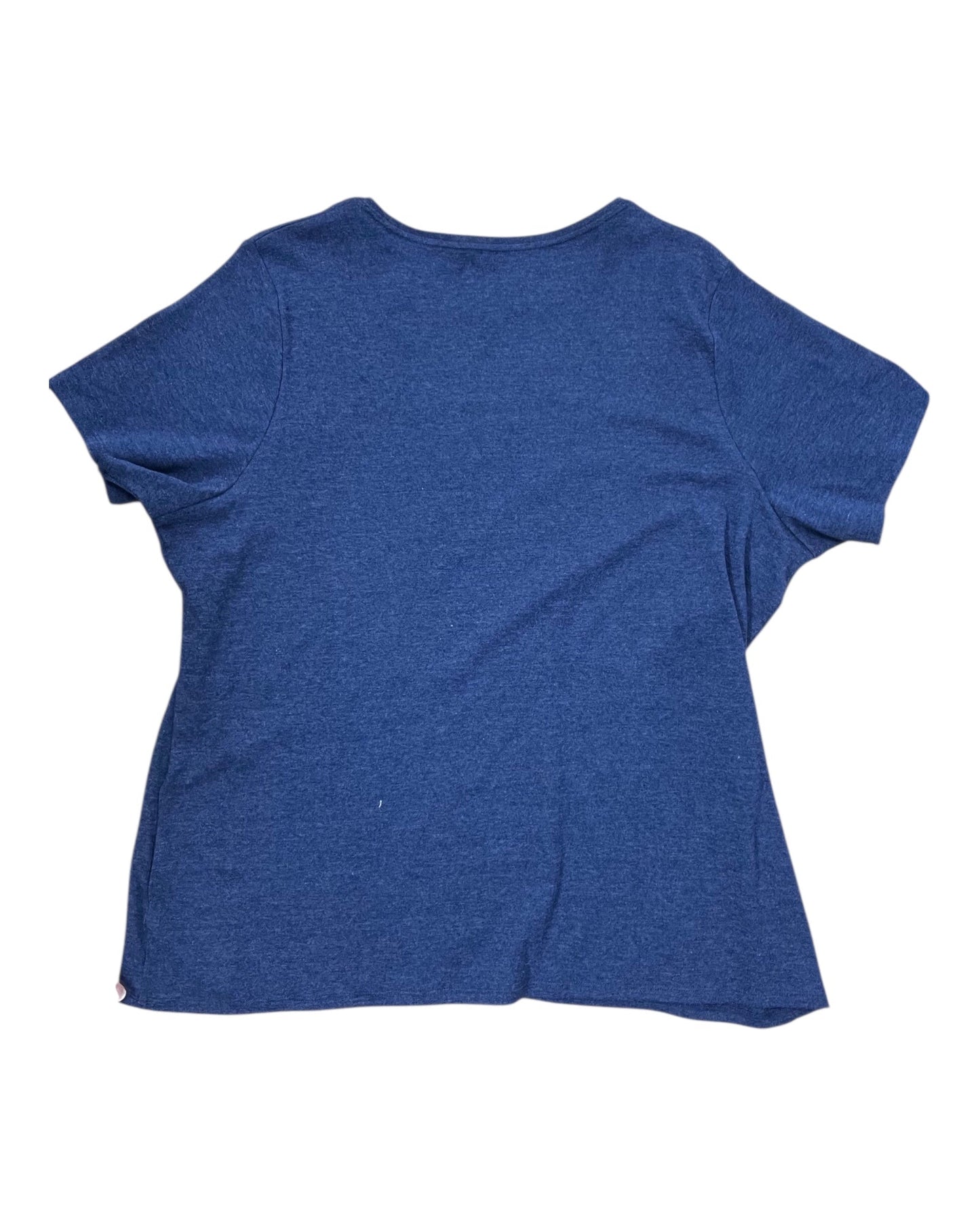 Top Ss Basic By Croft And Barrow In Blue, Size:2X