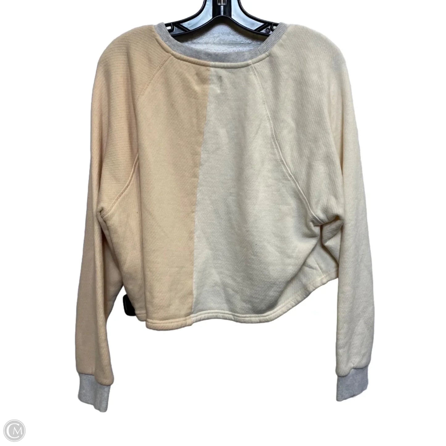 Top Long Sleeve By Madewell In Cream & Orange, Size: L