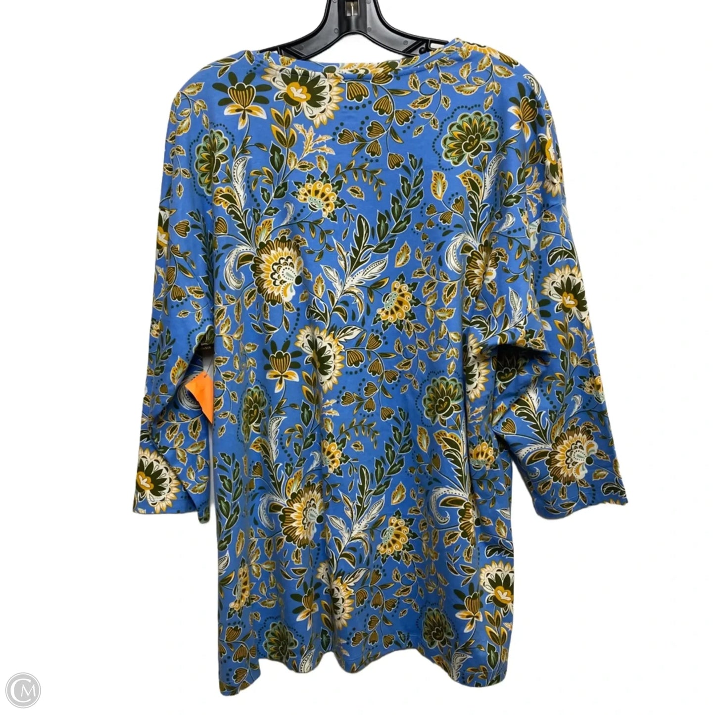 Top 3/4 Sleeve By Kim Rogers In Blue, Size: 1x
