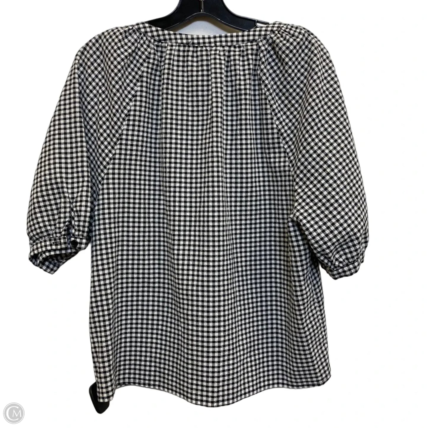 Top Short Sleeve By Evereve In Black & White, Size: M