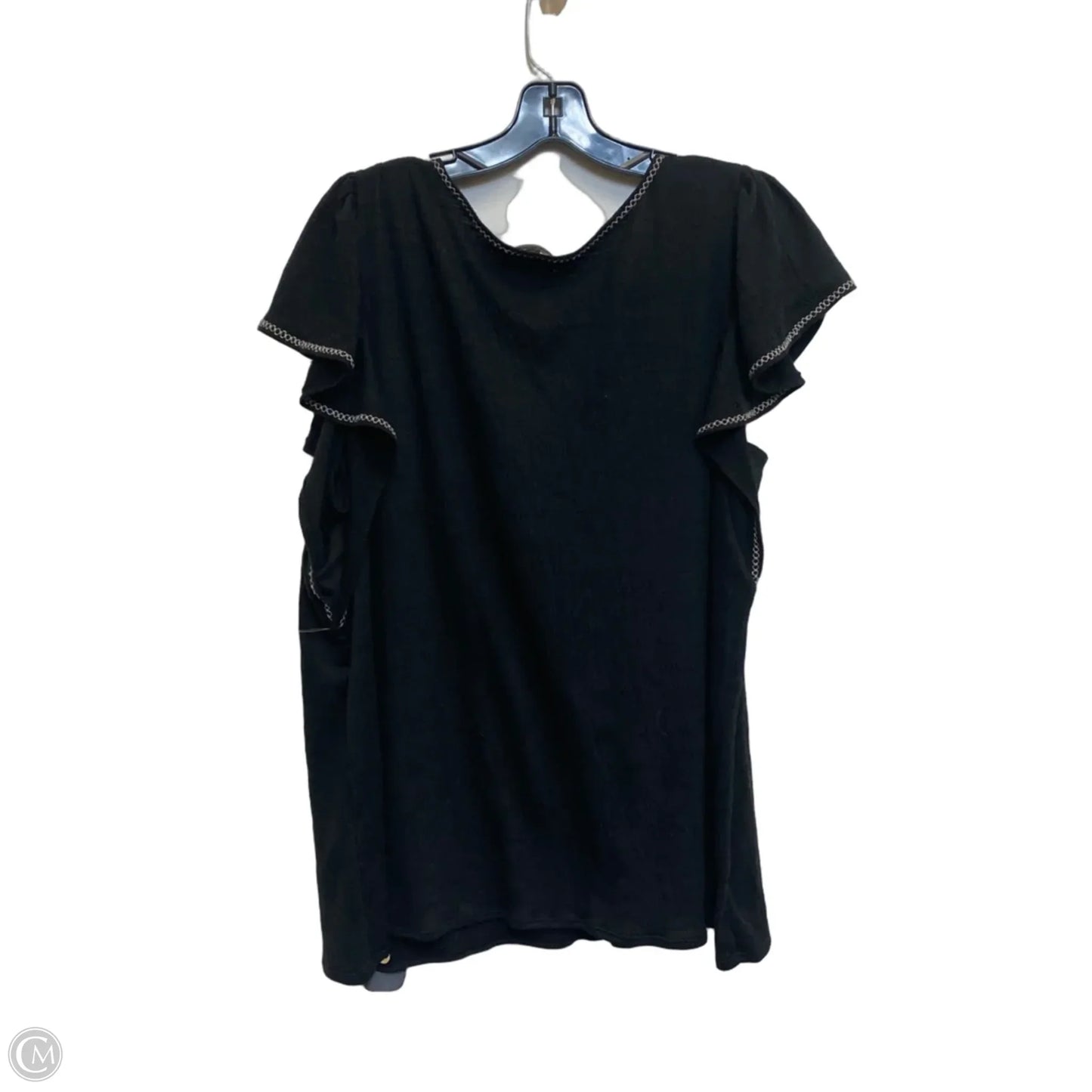 Top Short Sleeve By Max Studio In Black, Size: 2x