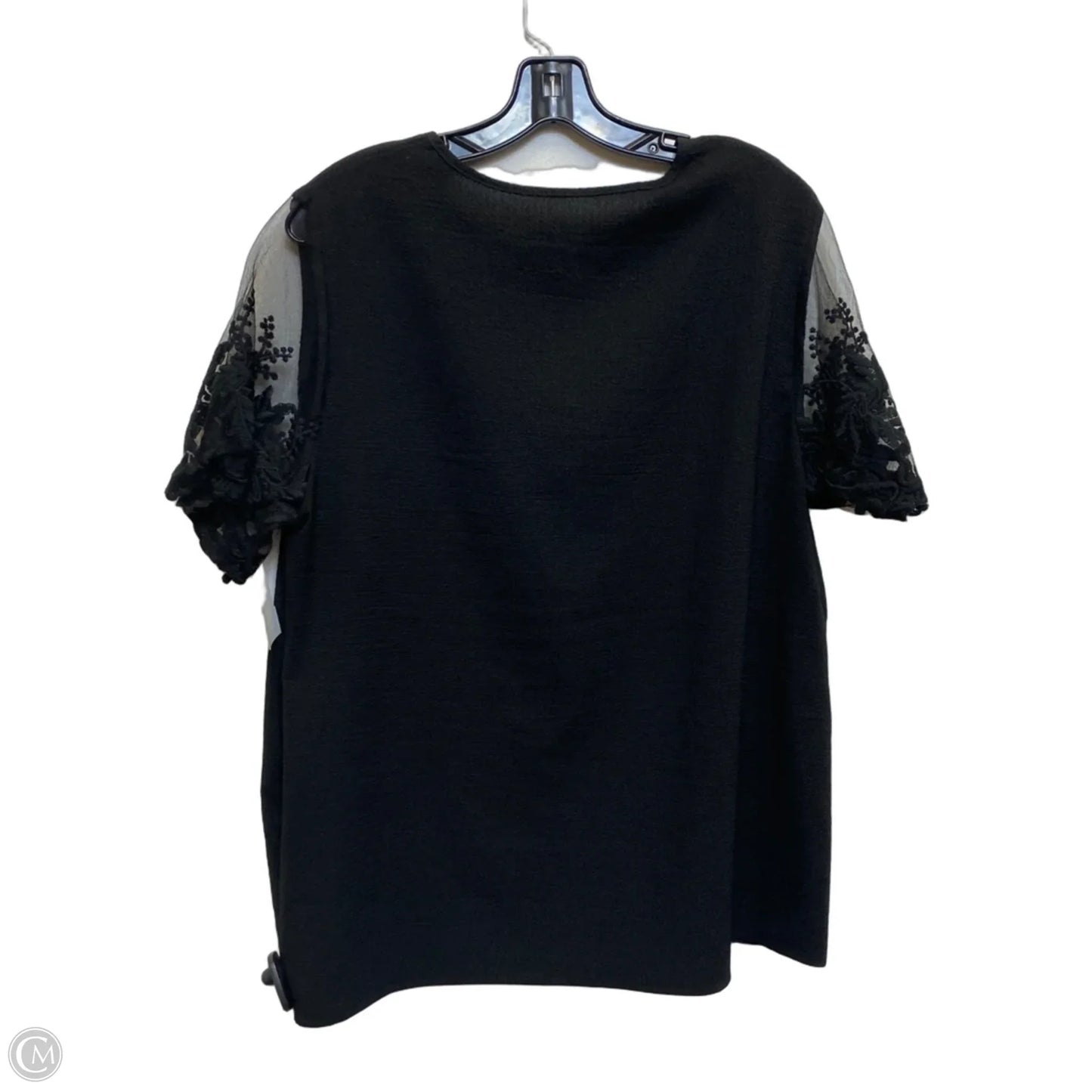 Top Short Sleeve By Shein In Black, Size: 1x